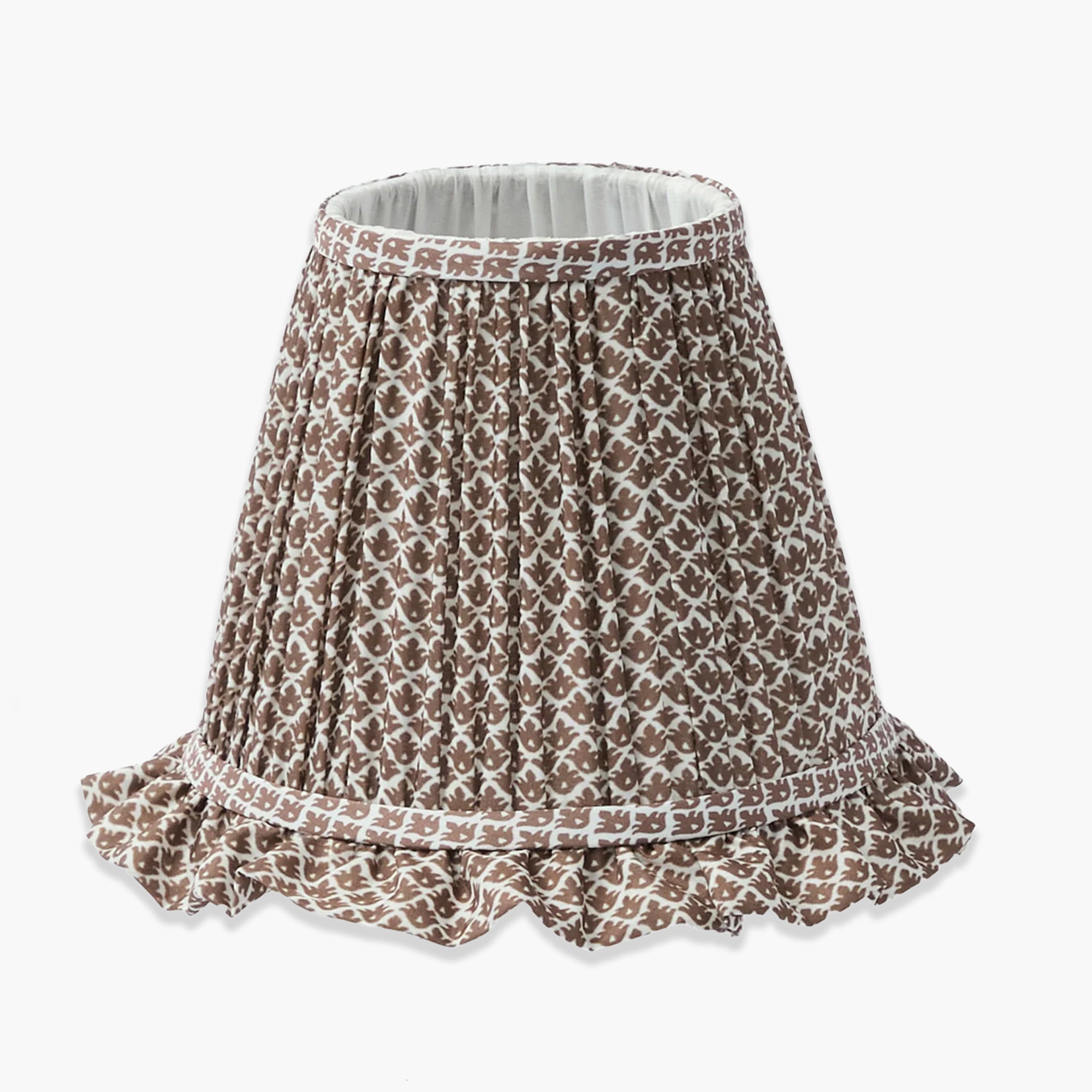 Chocolate Lotus Ruffle Lampshade (18cm)
