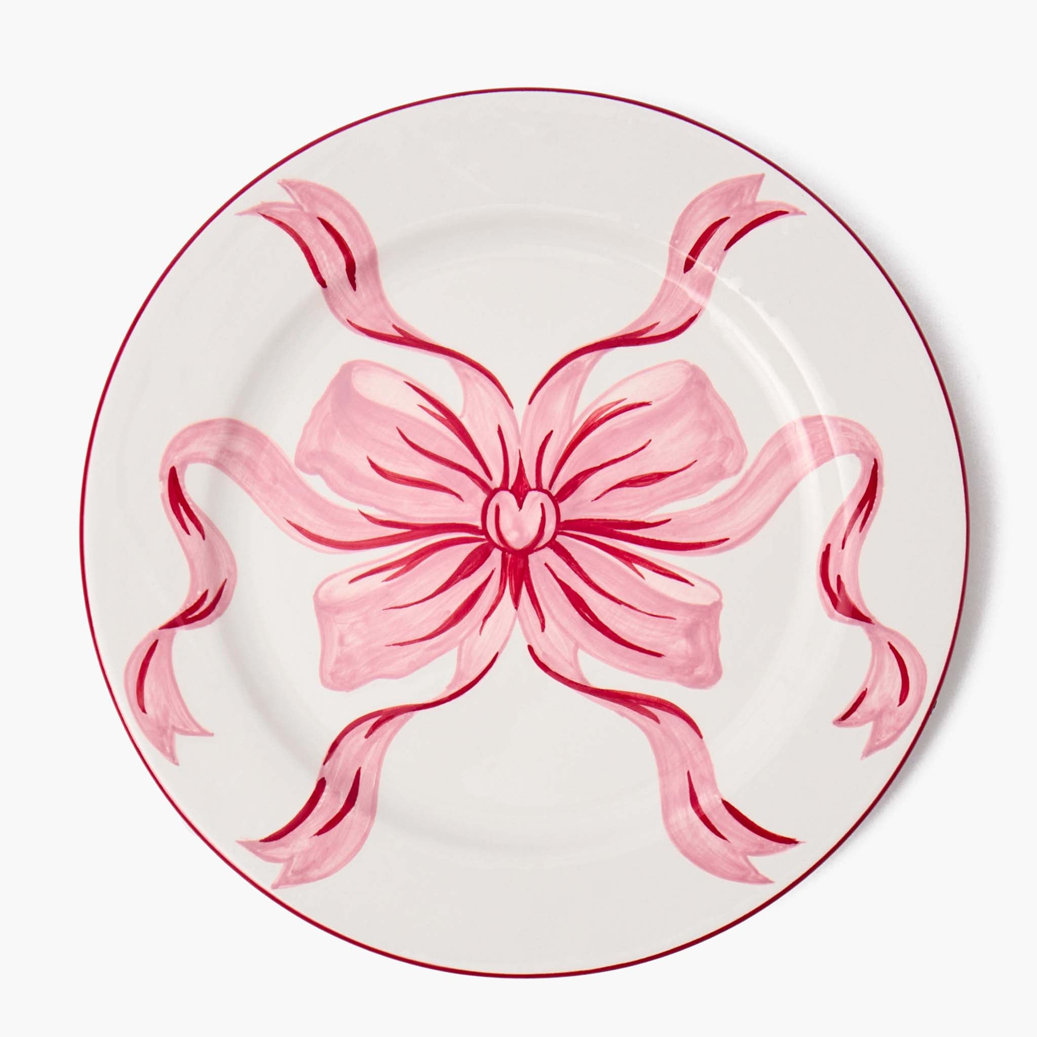 Audrey Pink & Red Bow Starter Plate