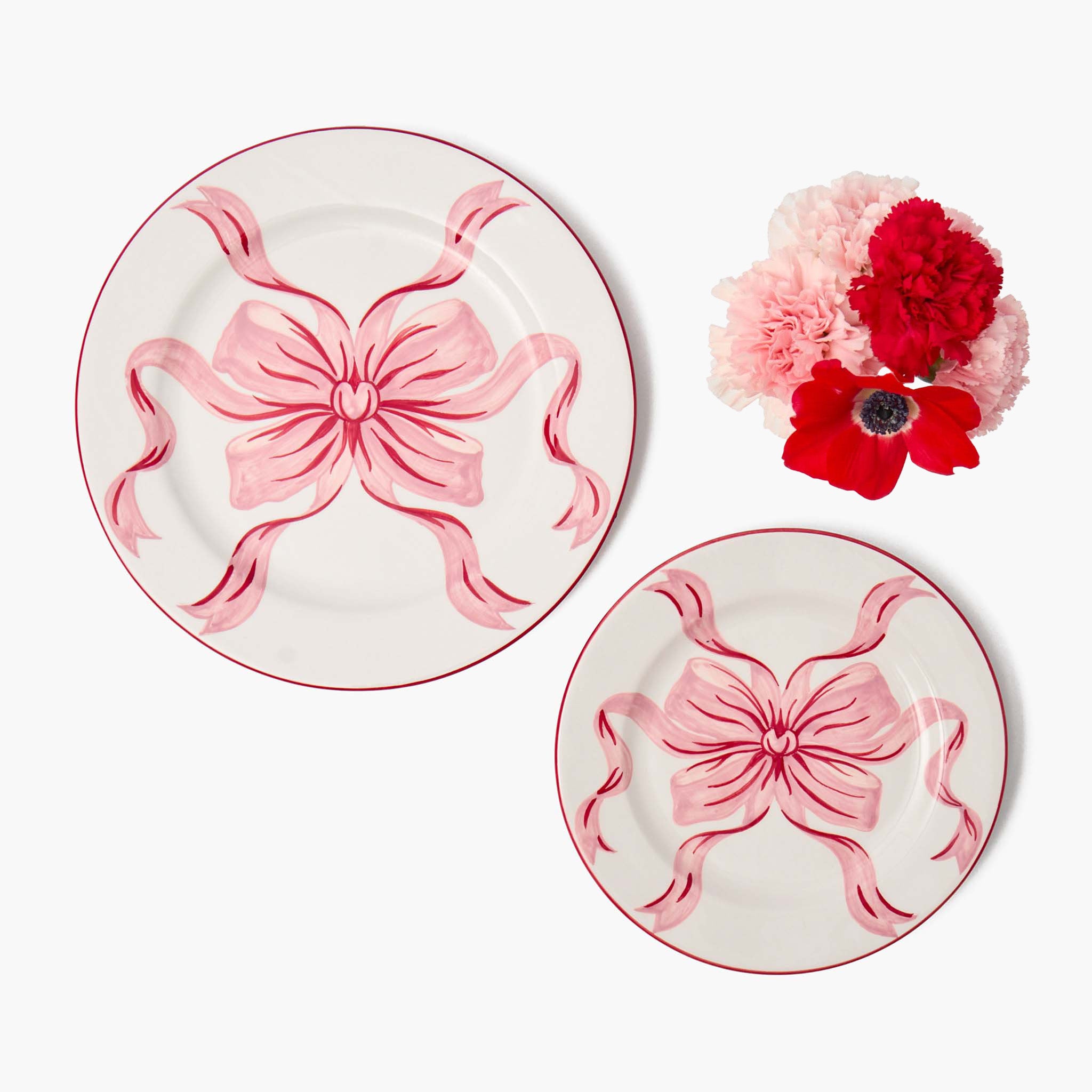 Audrey Pink & Red Bow Starter Plate