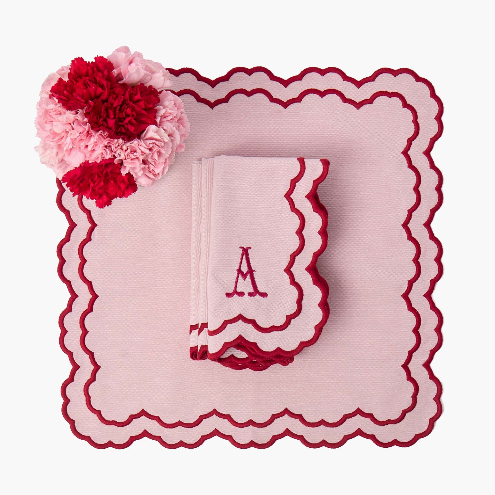 Lily Pink & Red Napkins (Set of 4)