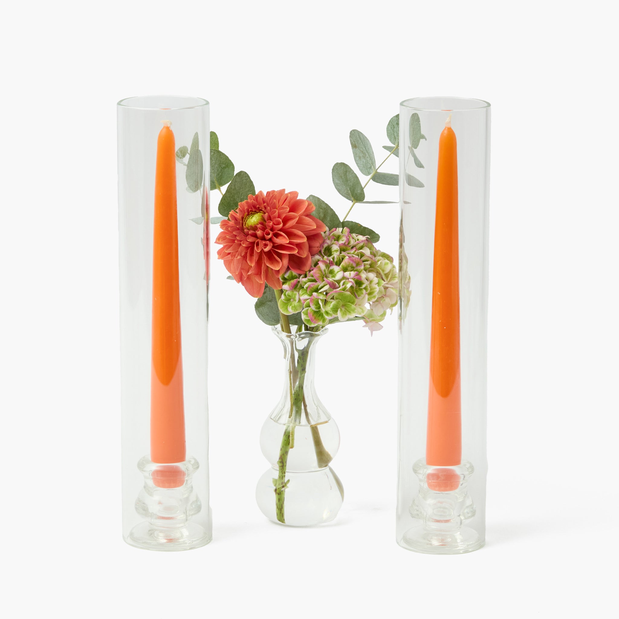 Claudia Glass Hurricane Candle Holder (Pair)