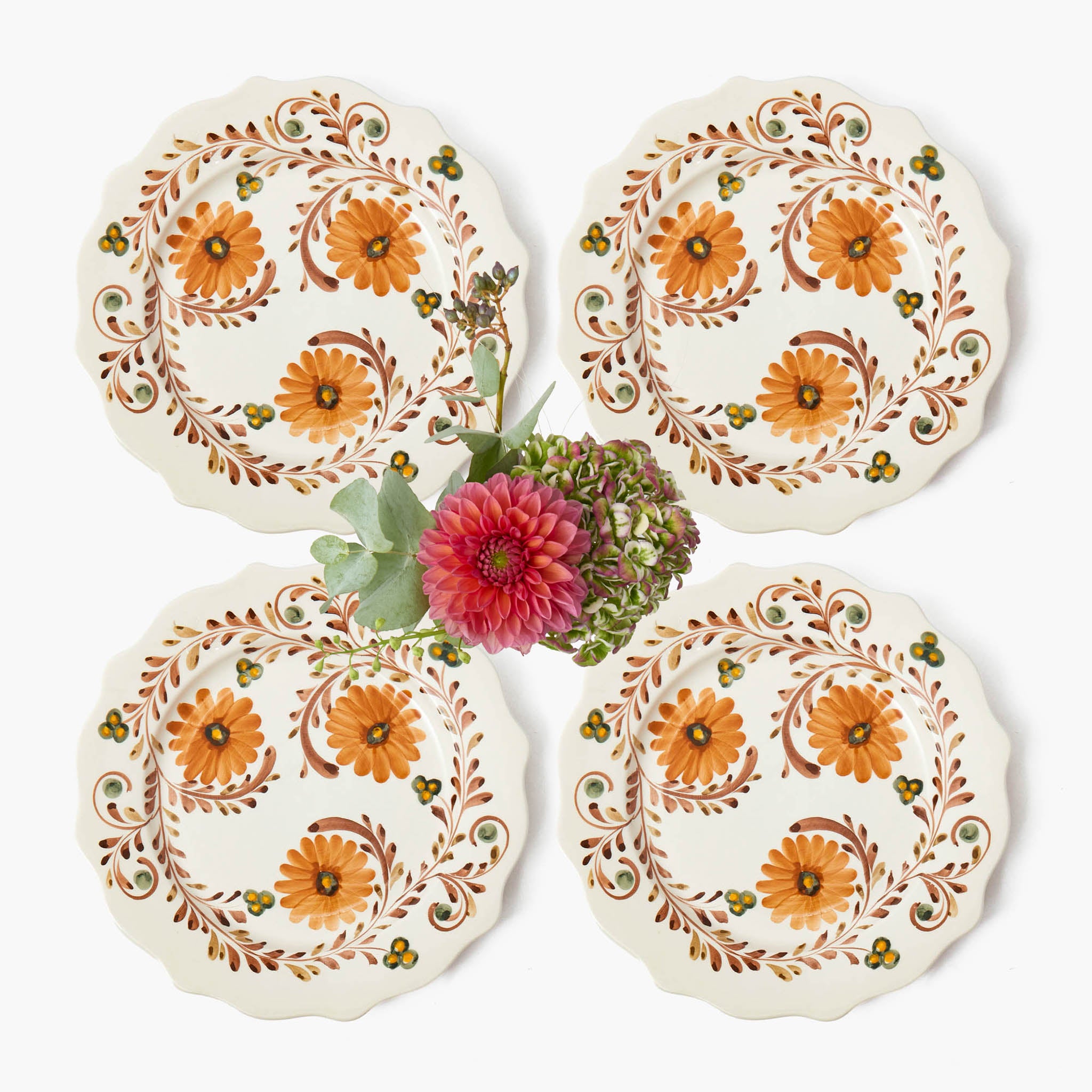 Autumn Flowers Dinner Plates (Set of 4)