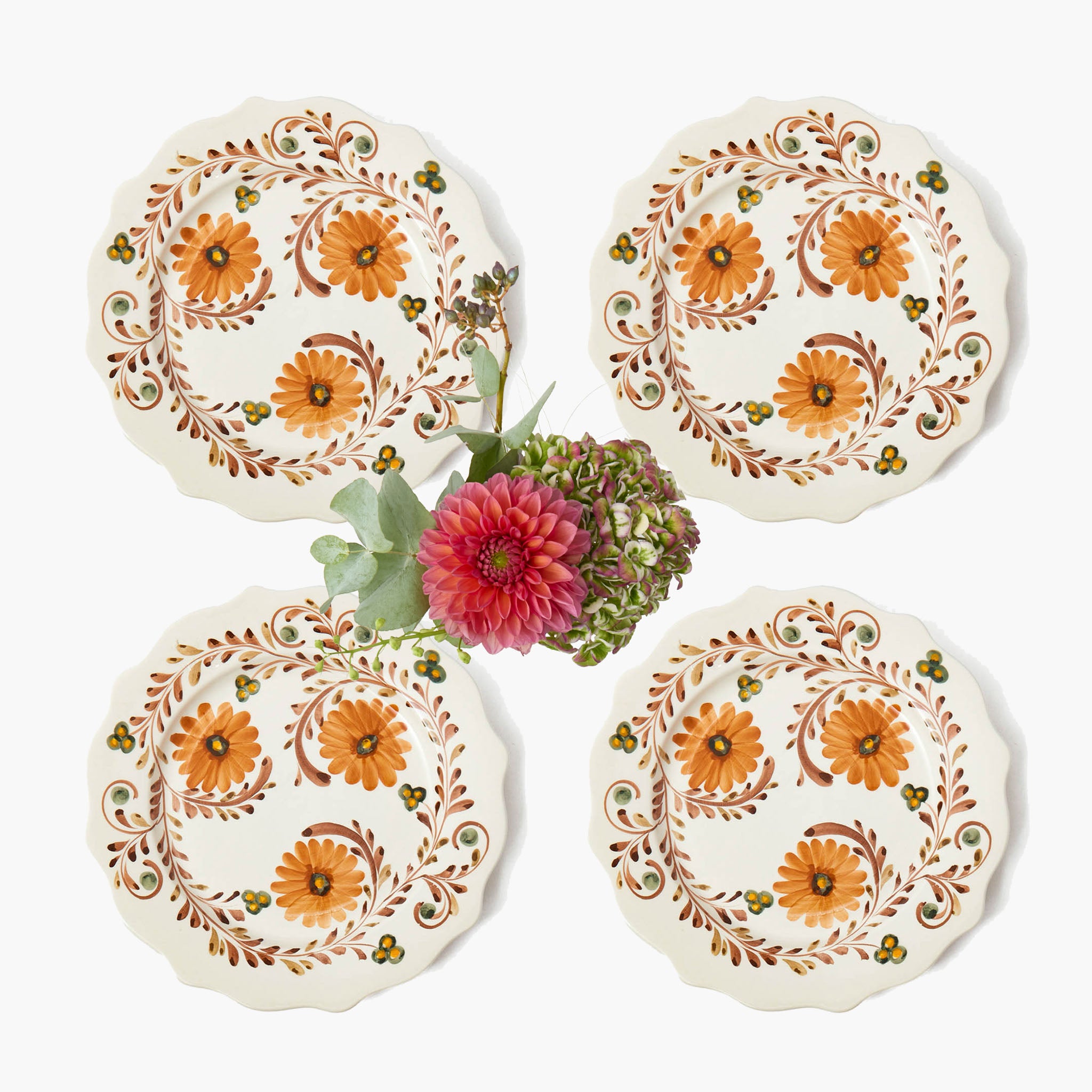 Autumn Flowers Starter Plates (Set of 4)