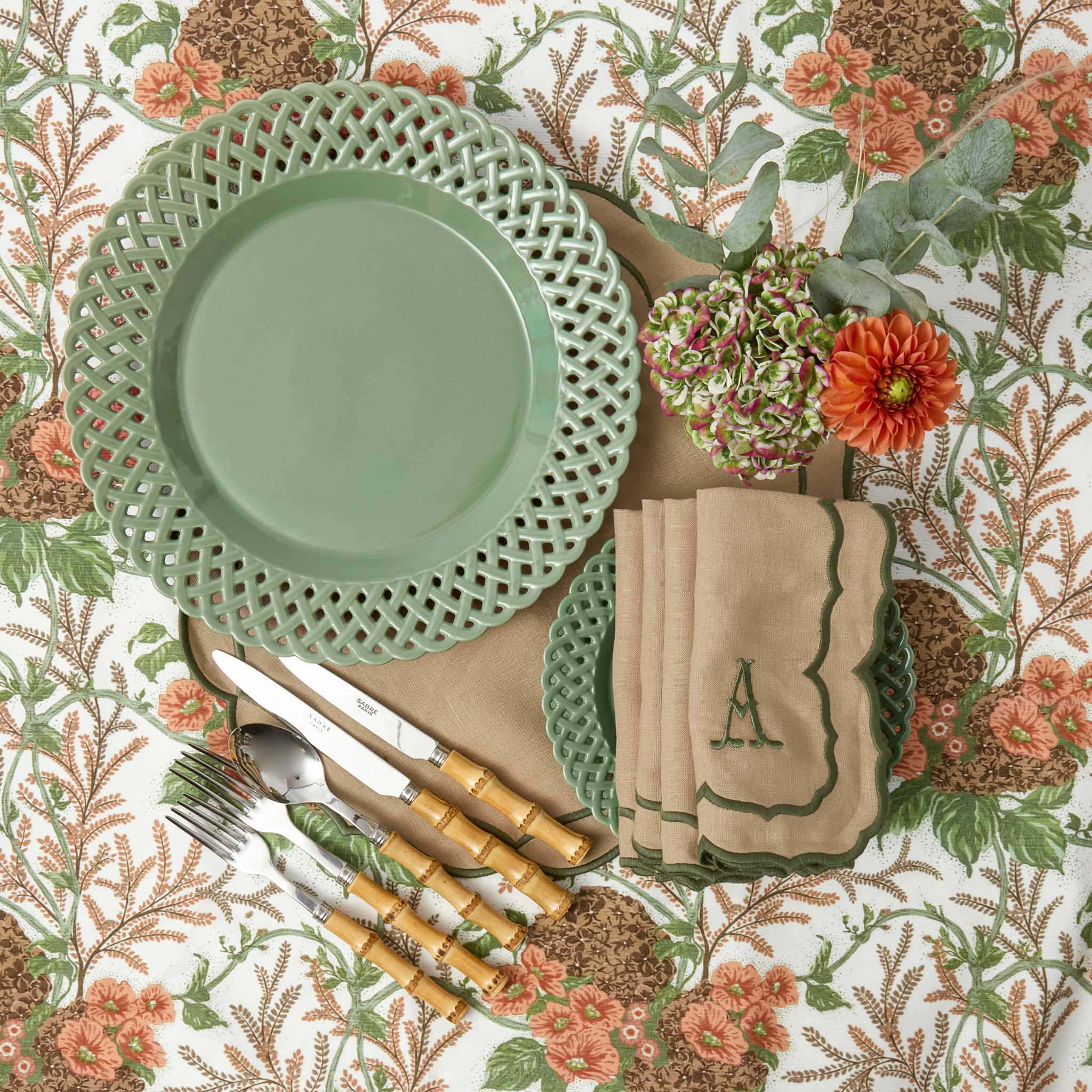 Sage Basketweave Starter Plate