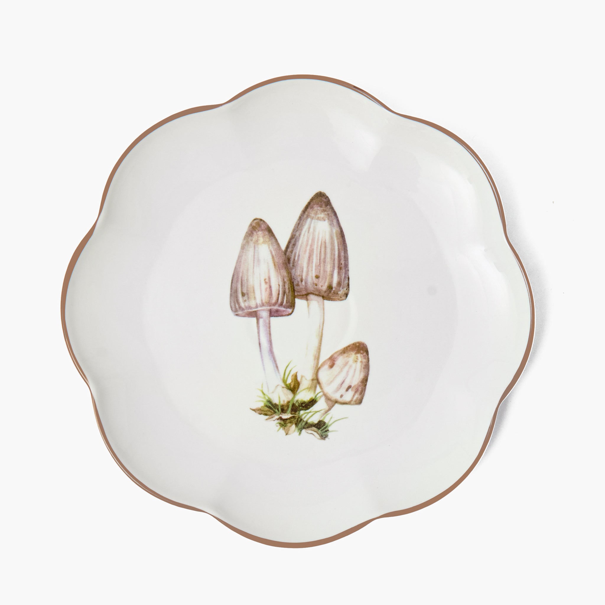 Scalloped Mushroom Starter Plate (Grey)