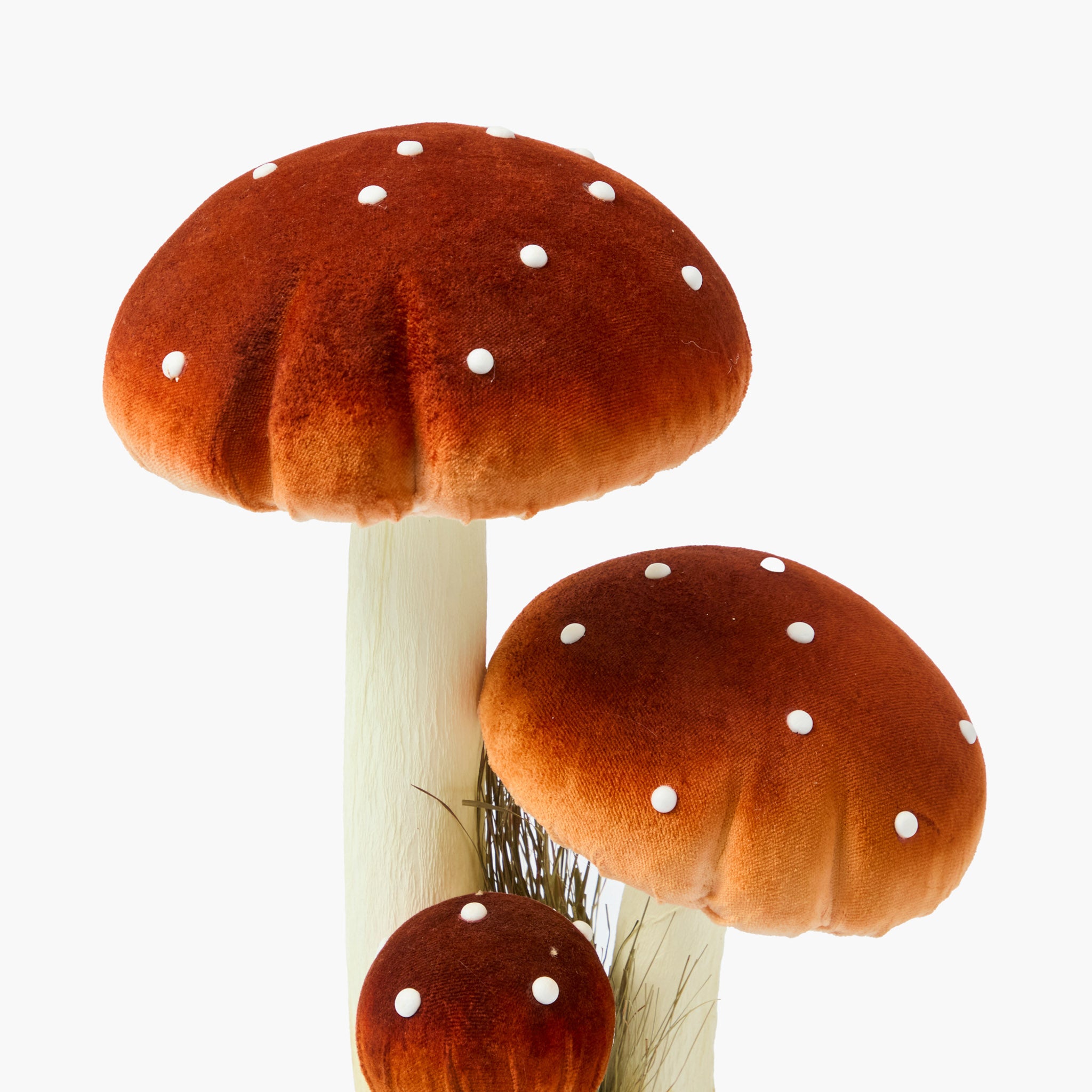 Large Orange Spotted Mushroom (Pair)