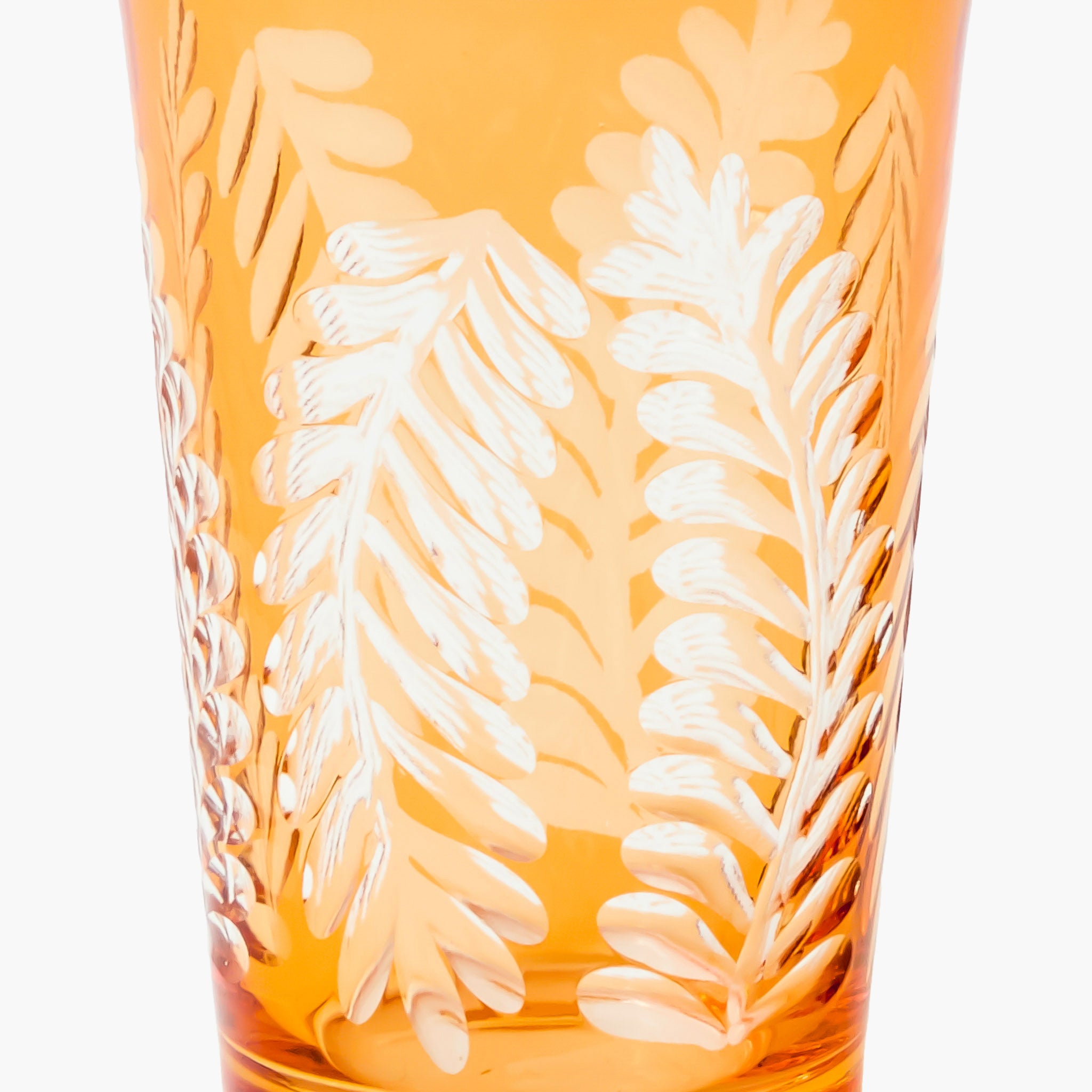 Brigitte Amber Garland Engraved Glasses (Set of 4)