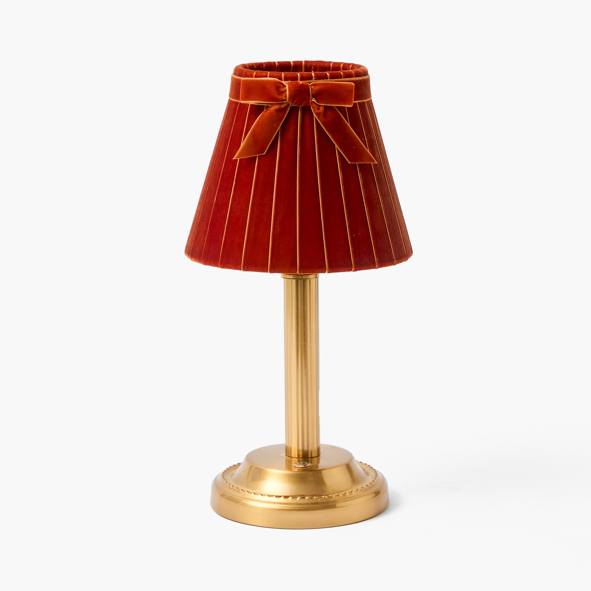 Burnt Orange Velvet Bow Lampshade (18cm)