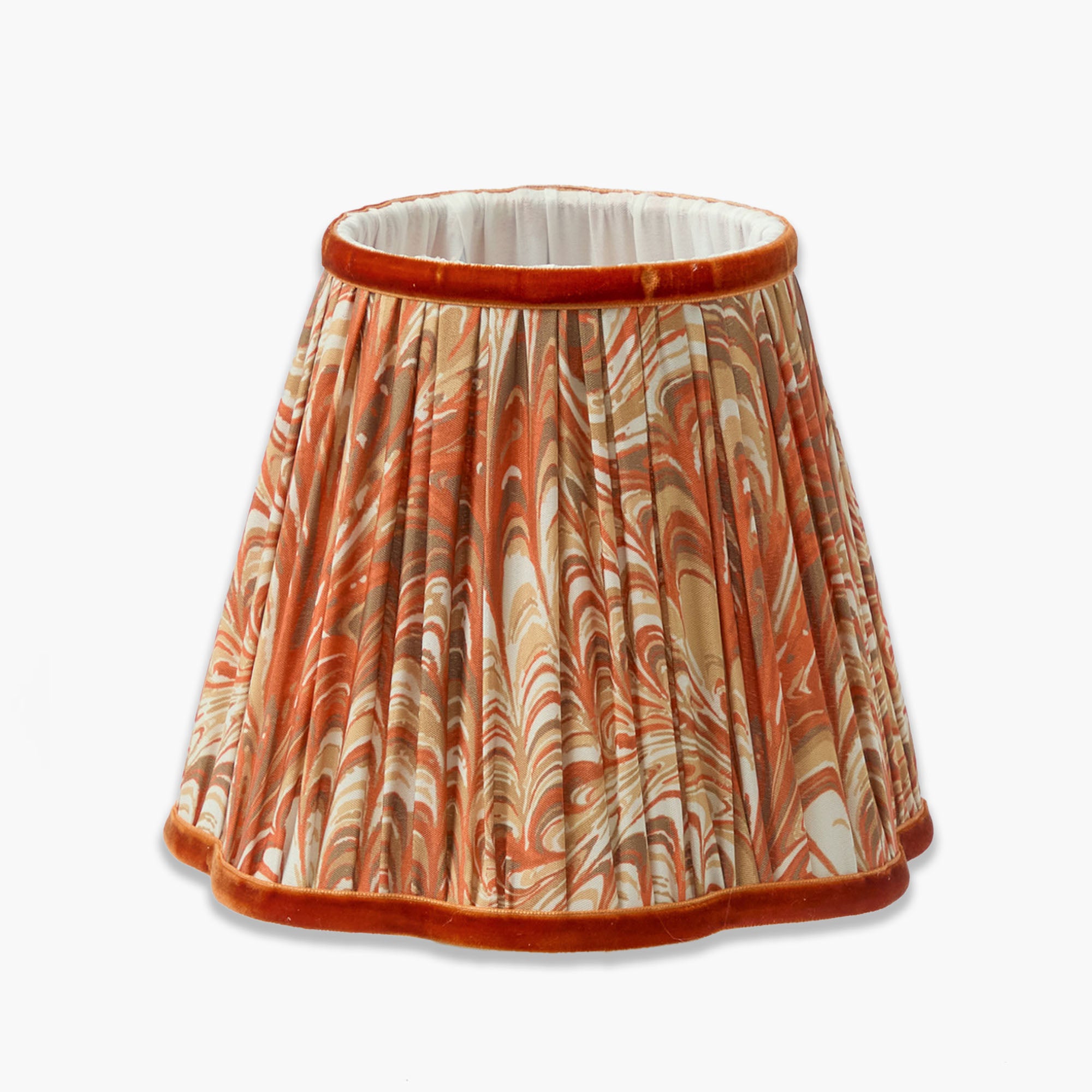 Rechargeable Lamp with Orange Marbled Shade (18cm)
