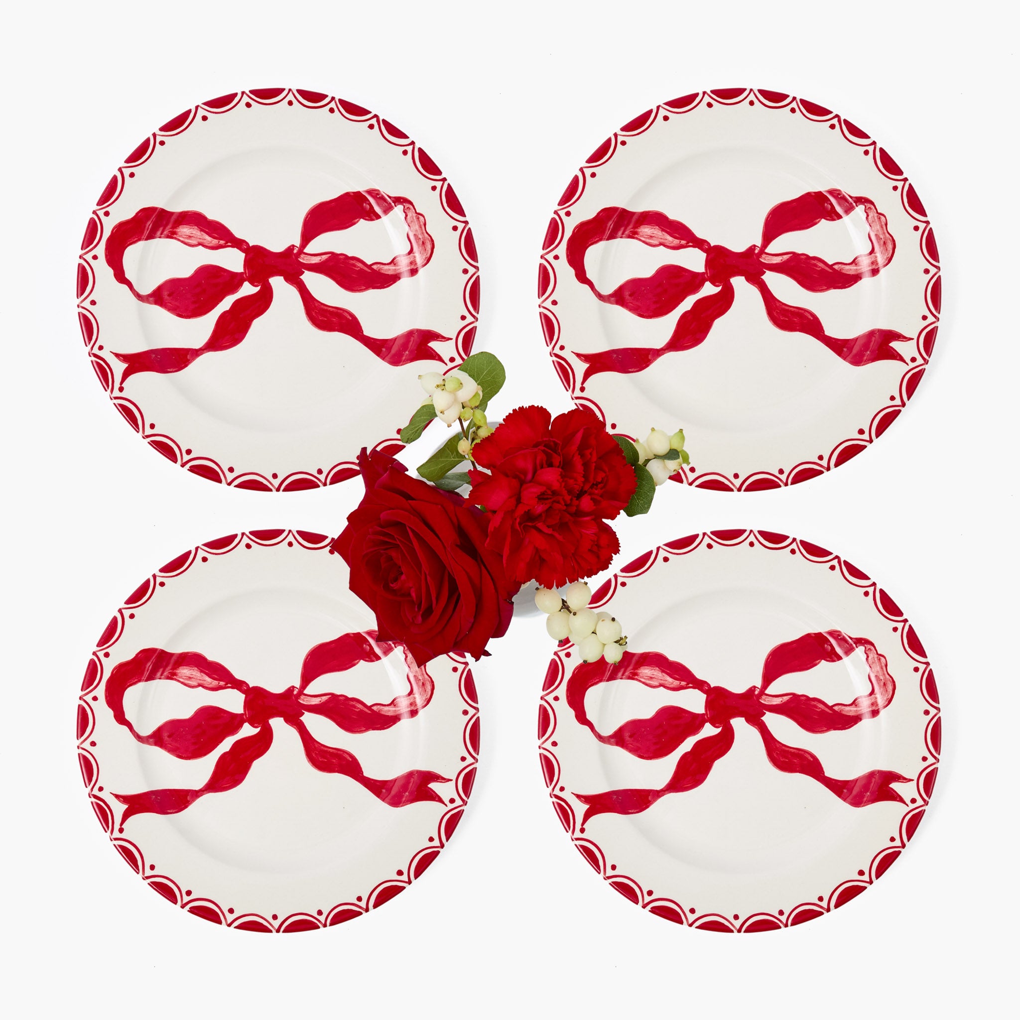 Marilyn Red Bow Starter Plates (Set of 4)