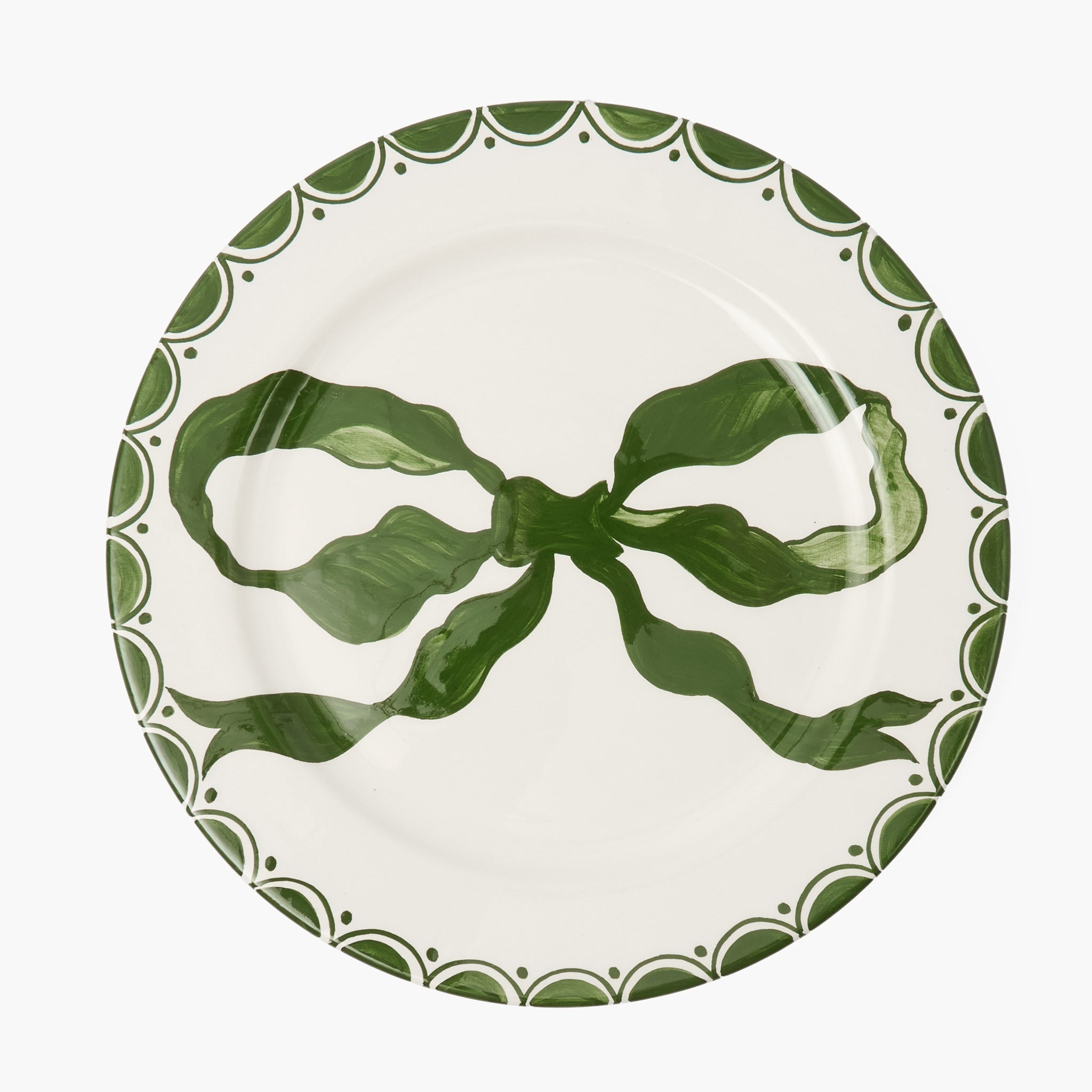 Marilyn Forest Green Bow Dinner Plate