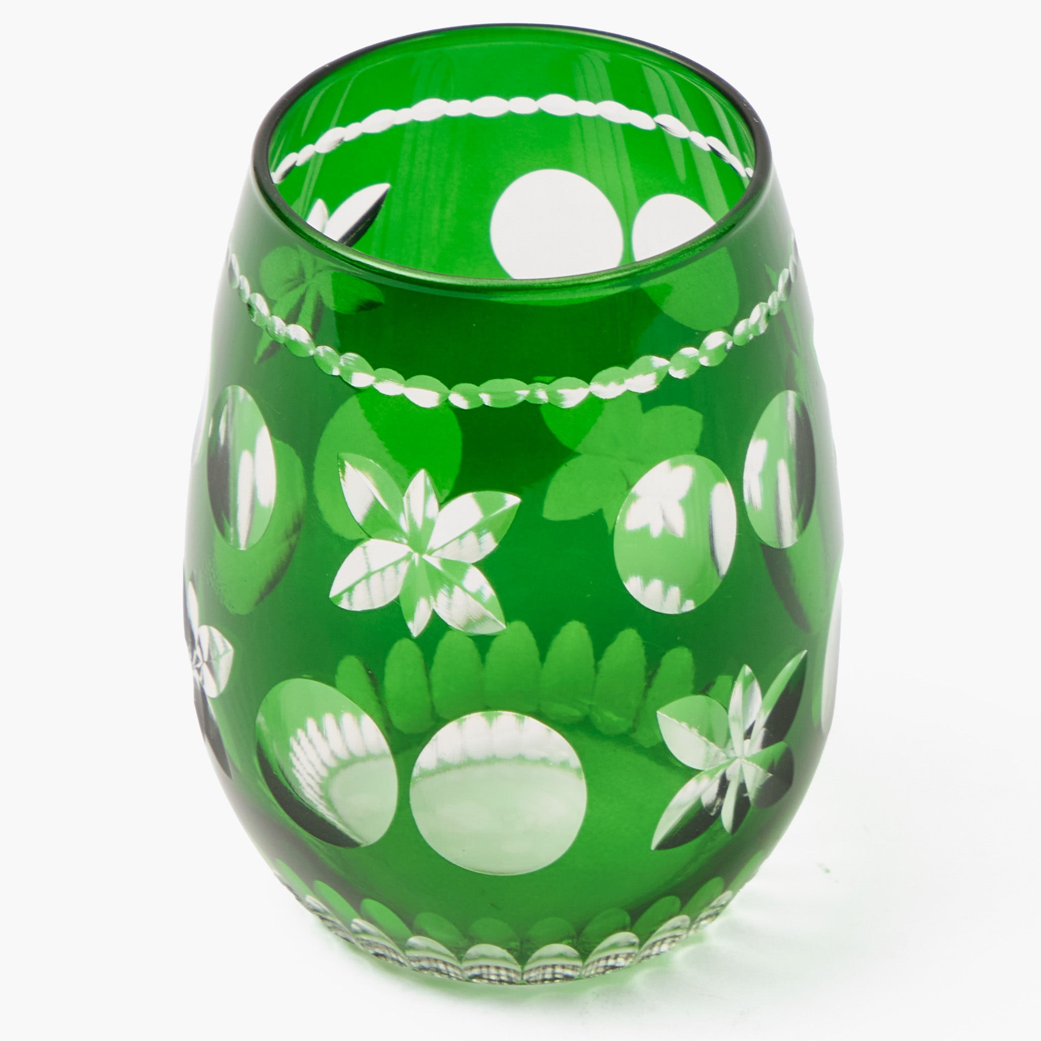 Emerald Anita Engraved Water Glass (Set of 4)