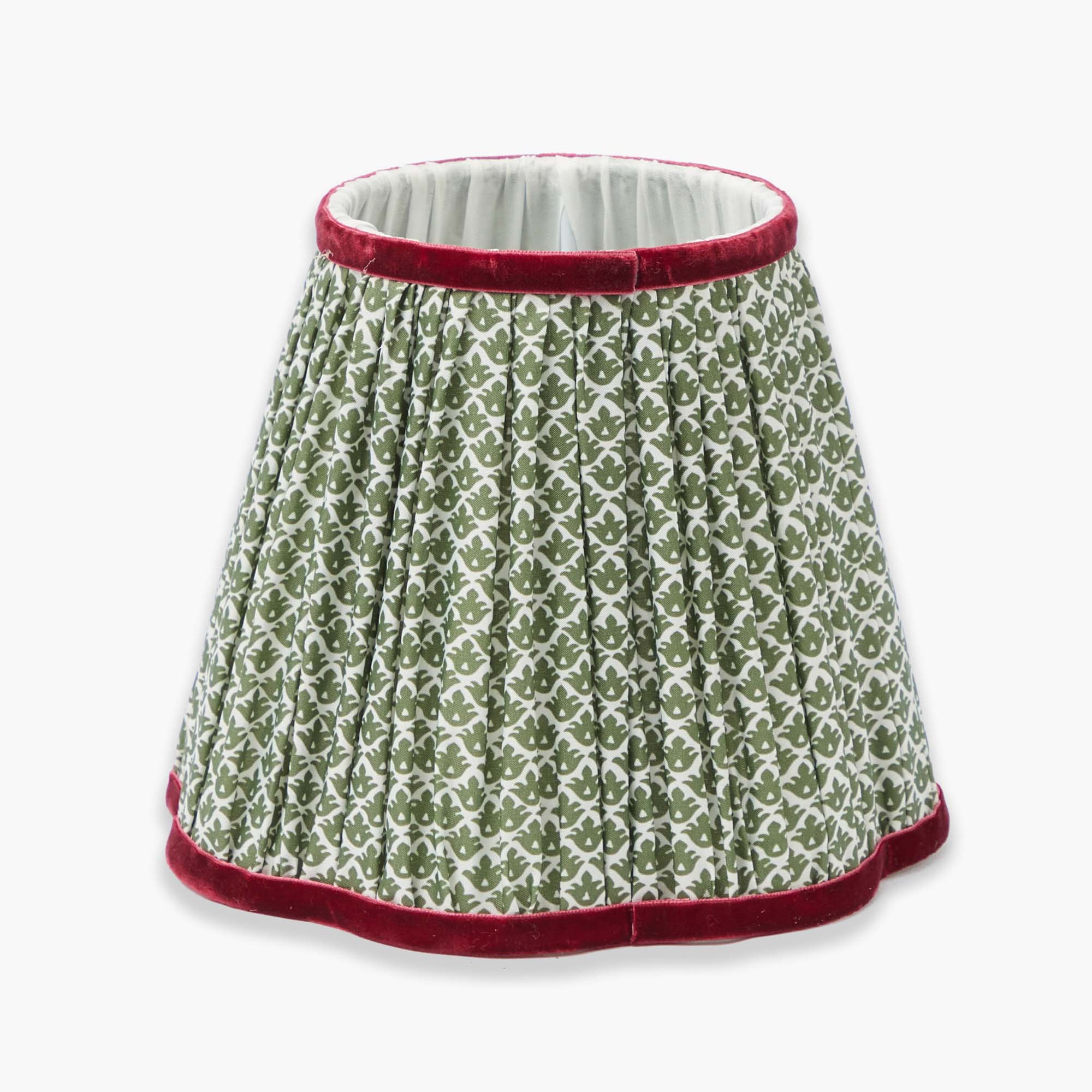 Olive & Red Lotus Lampshade (18cm)