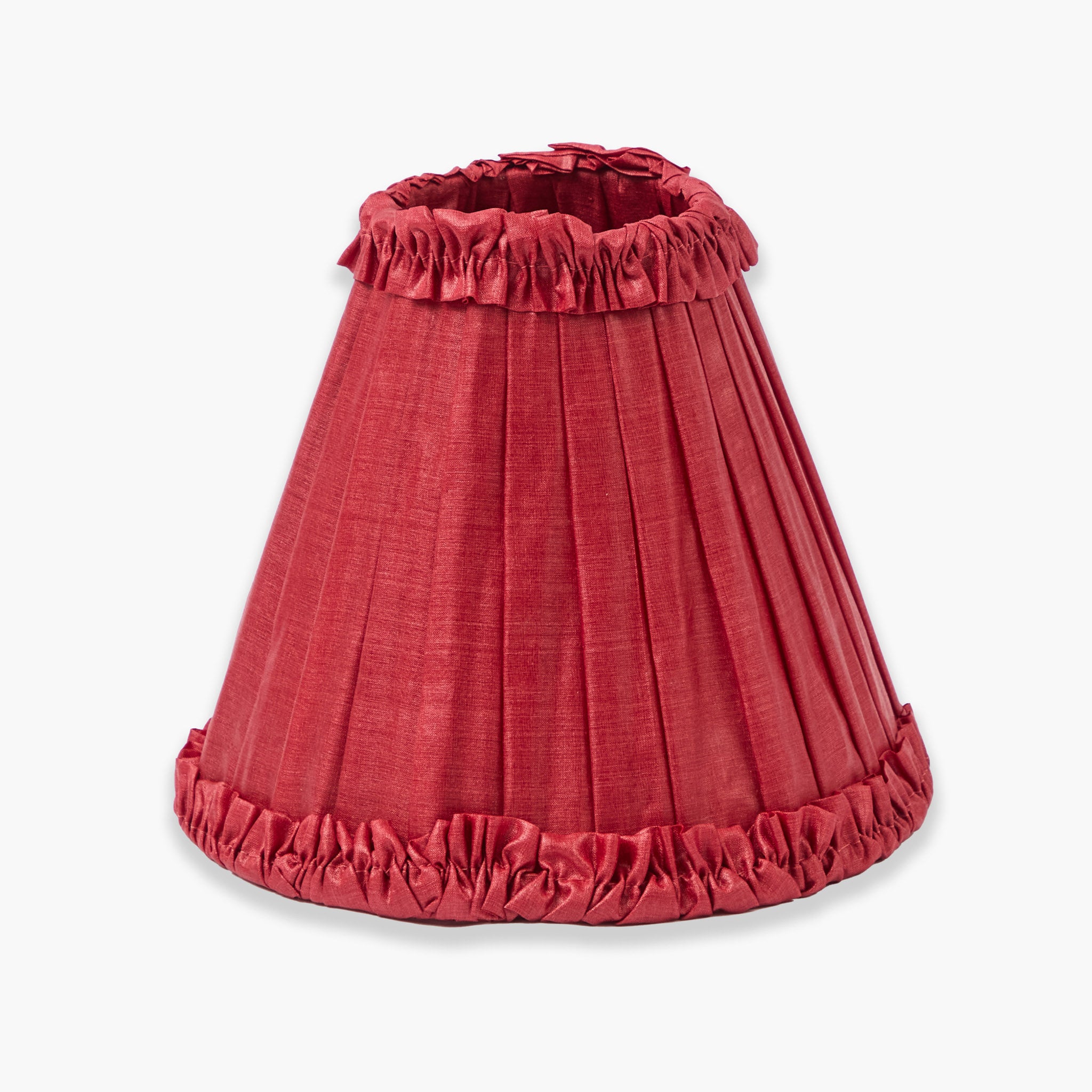 Red Frilled Silk Lampshade (18cm)