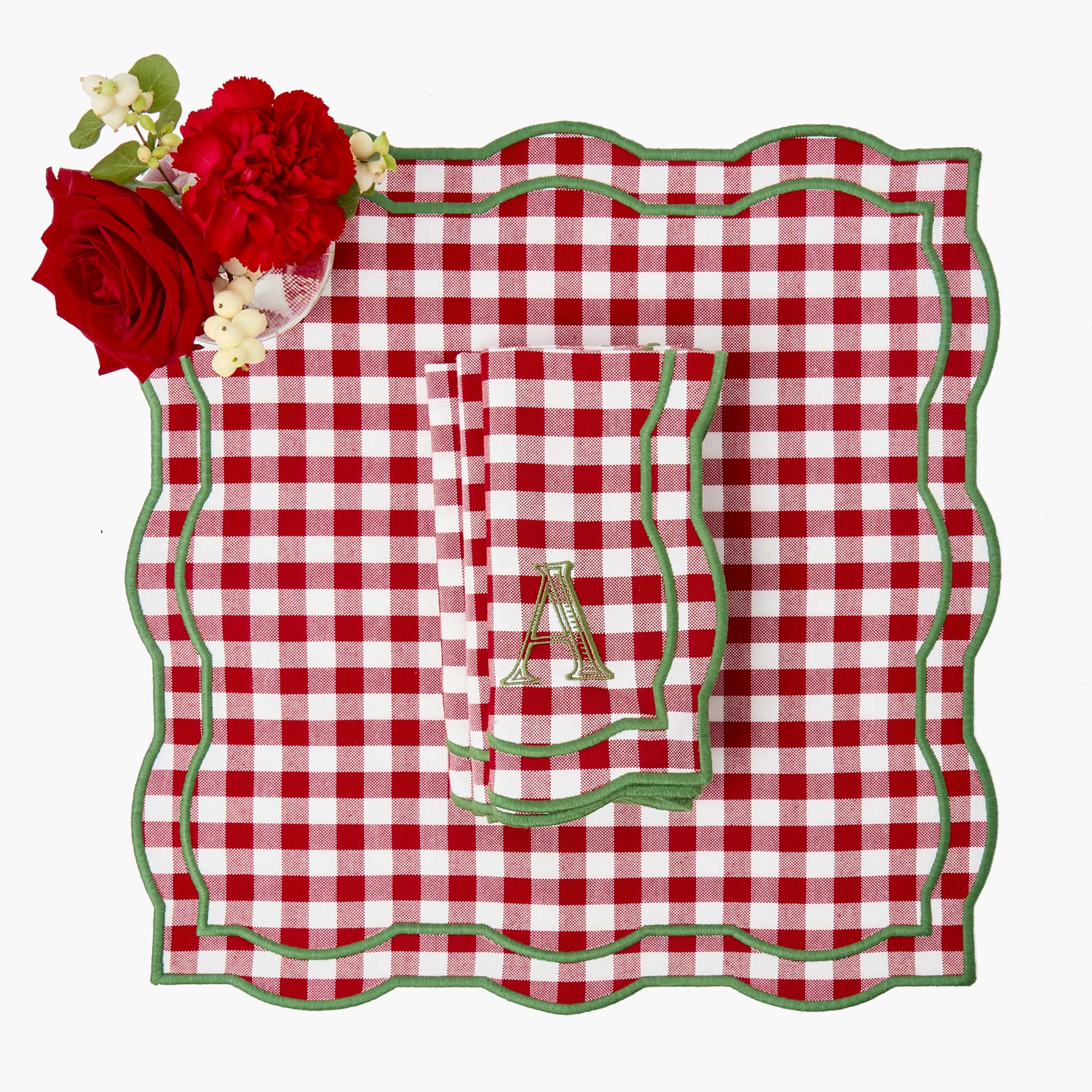 Felix Red & Green Gingham Napkins (Set of 4)