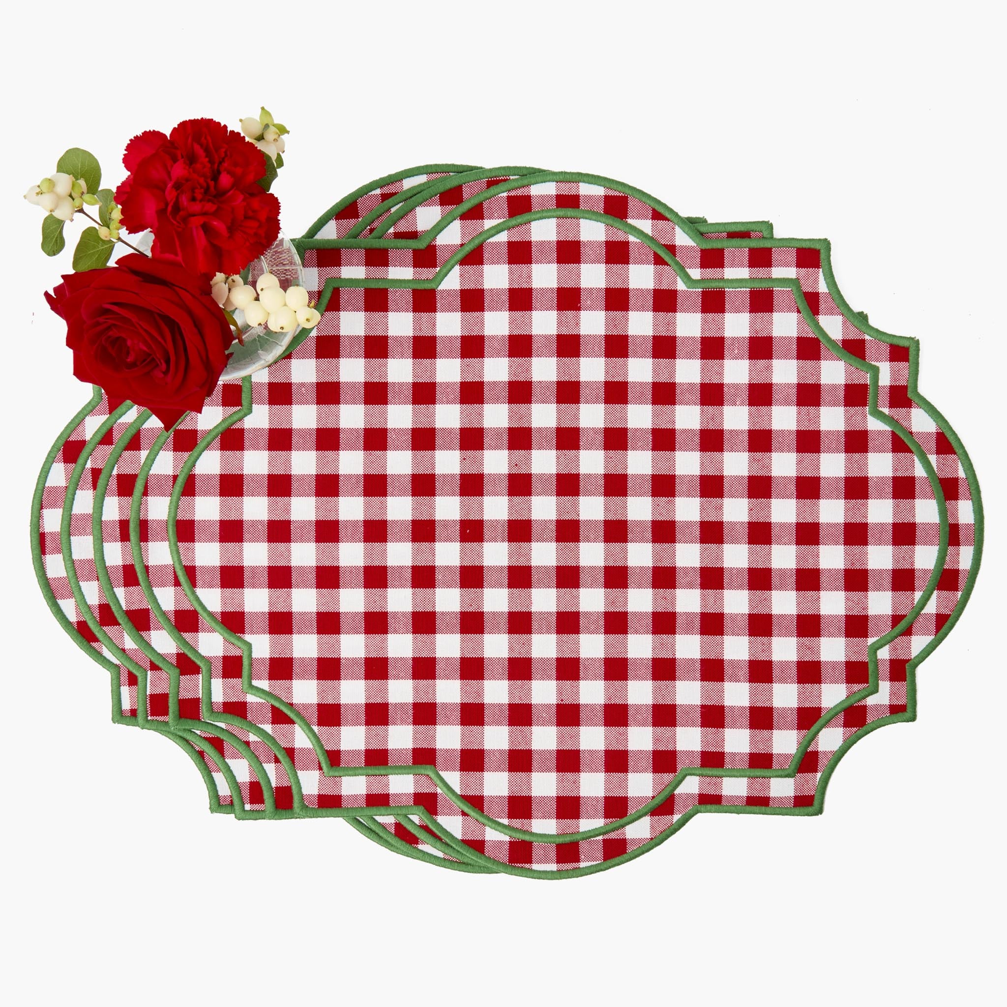 Felix Red & Green Gingham Placemats (Set of 4)