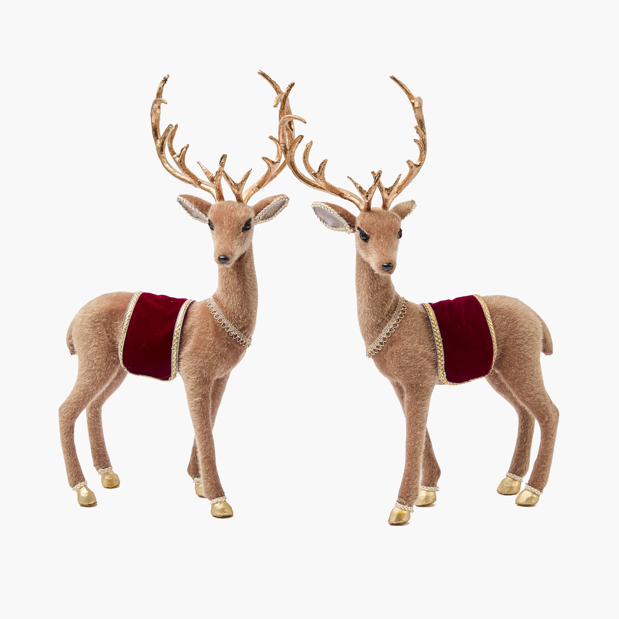 Large Taupe & Gold Deers (Pair)