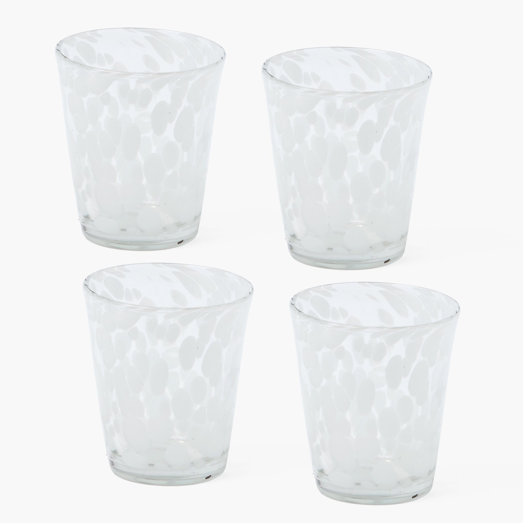 Dappled White Glasses (Set of 4)