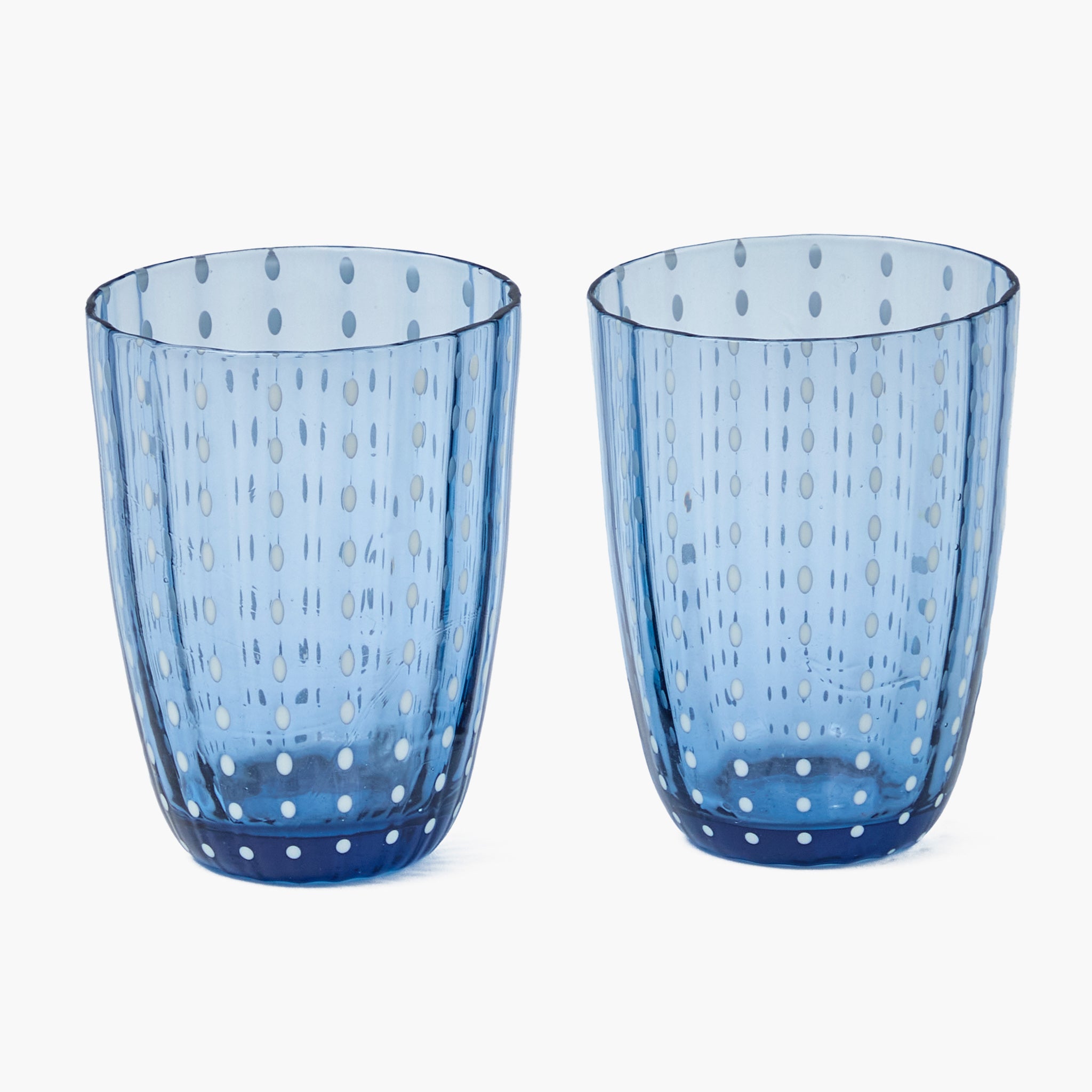 Blue Speckle Water Glasses (Set of 6)