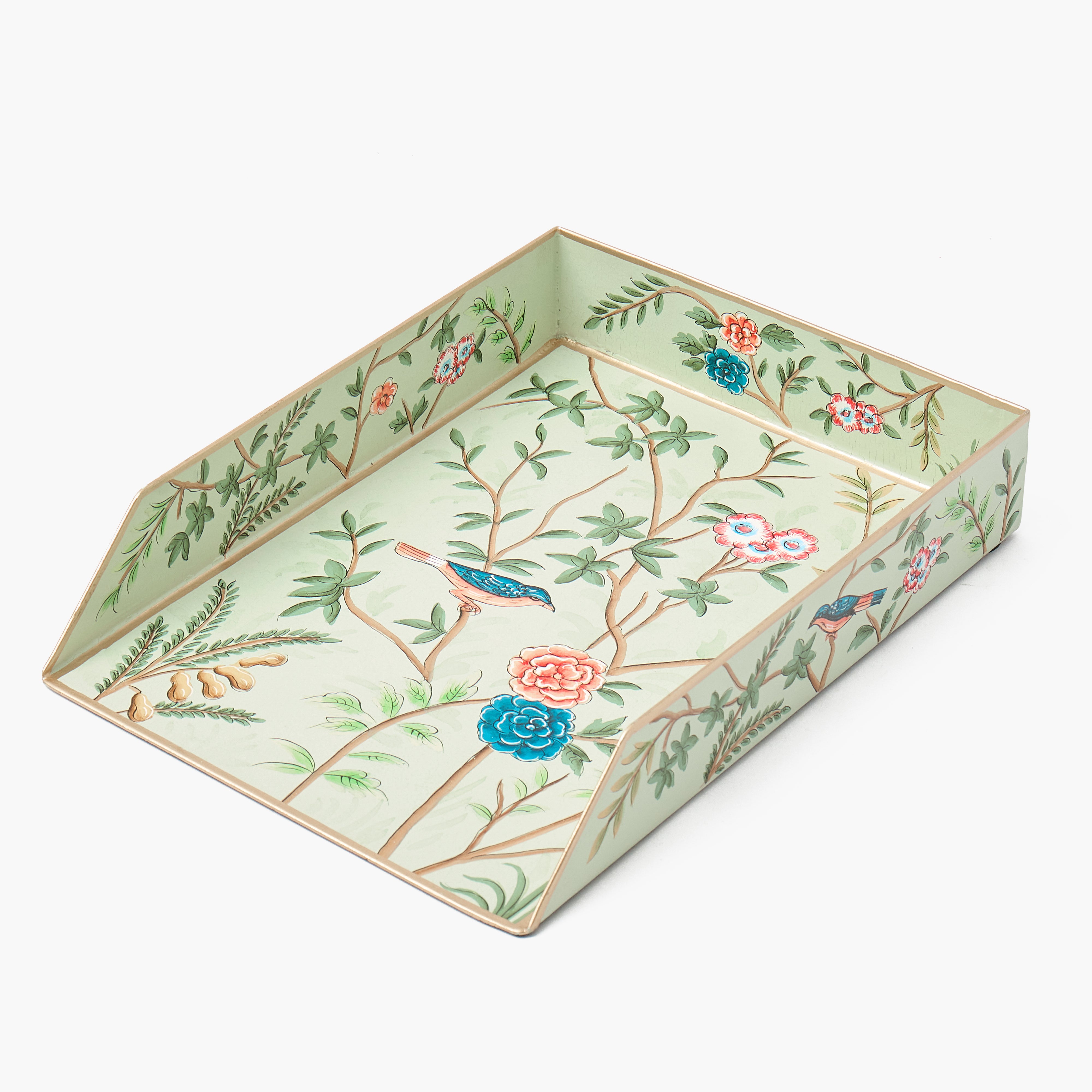 Chinoiserie Tole Letter Tray