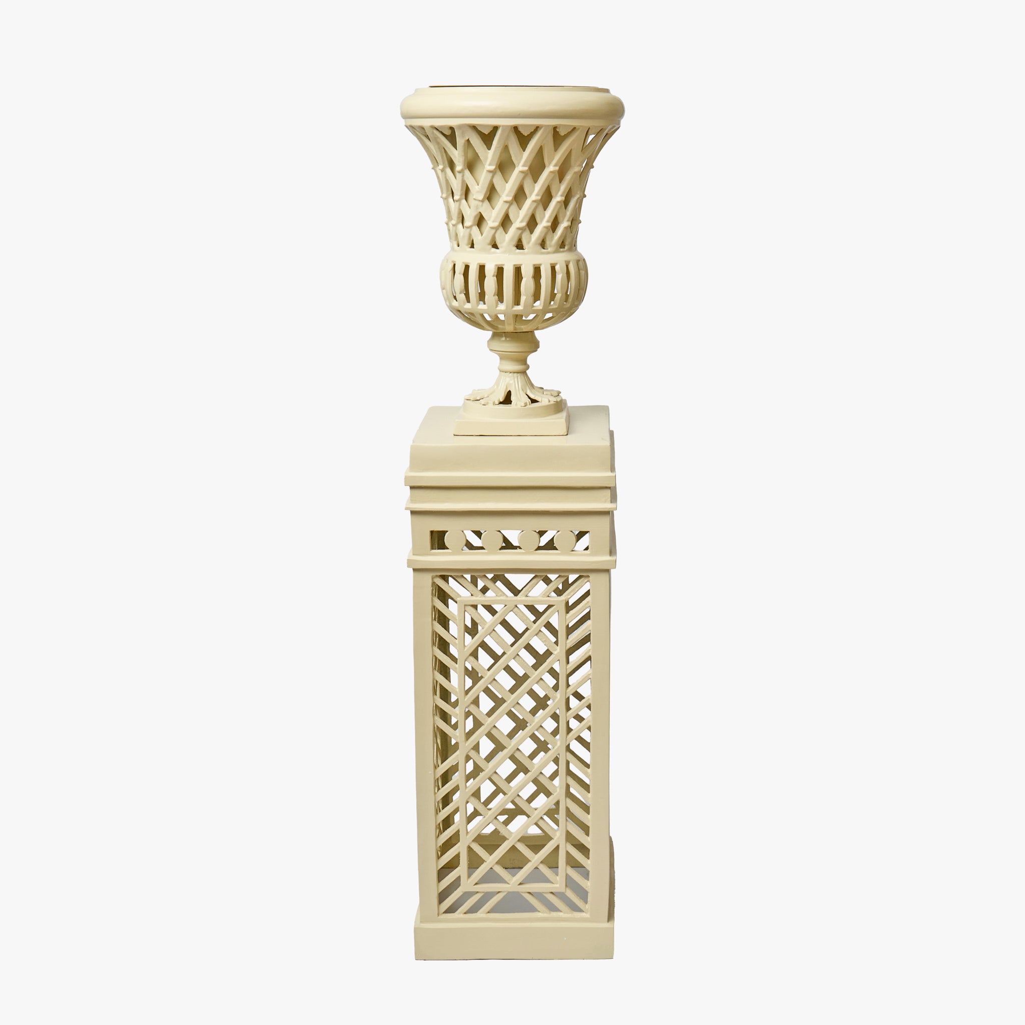 Adelaide Putty Lattice Urn & Pedestal