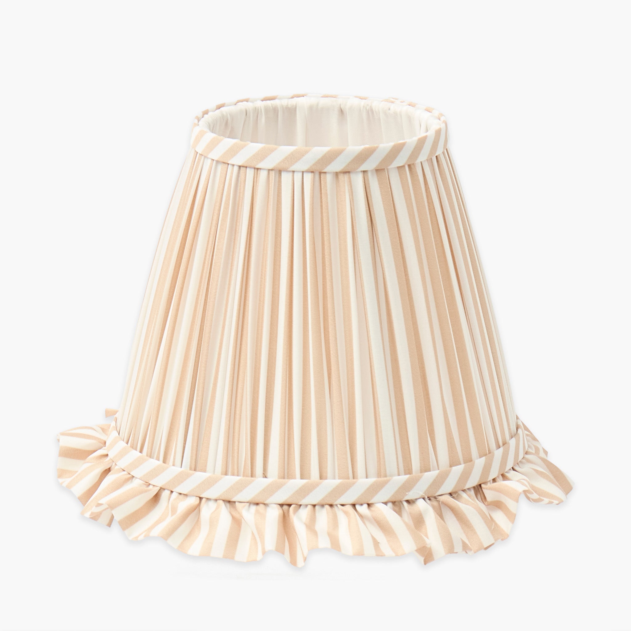 Putty Striped Ruffle Lampshade (18cm)