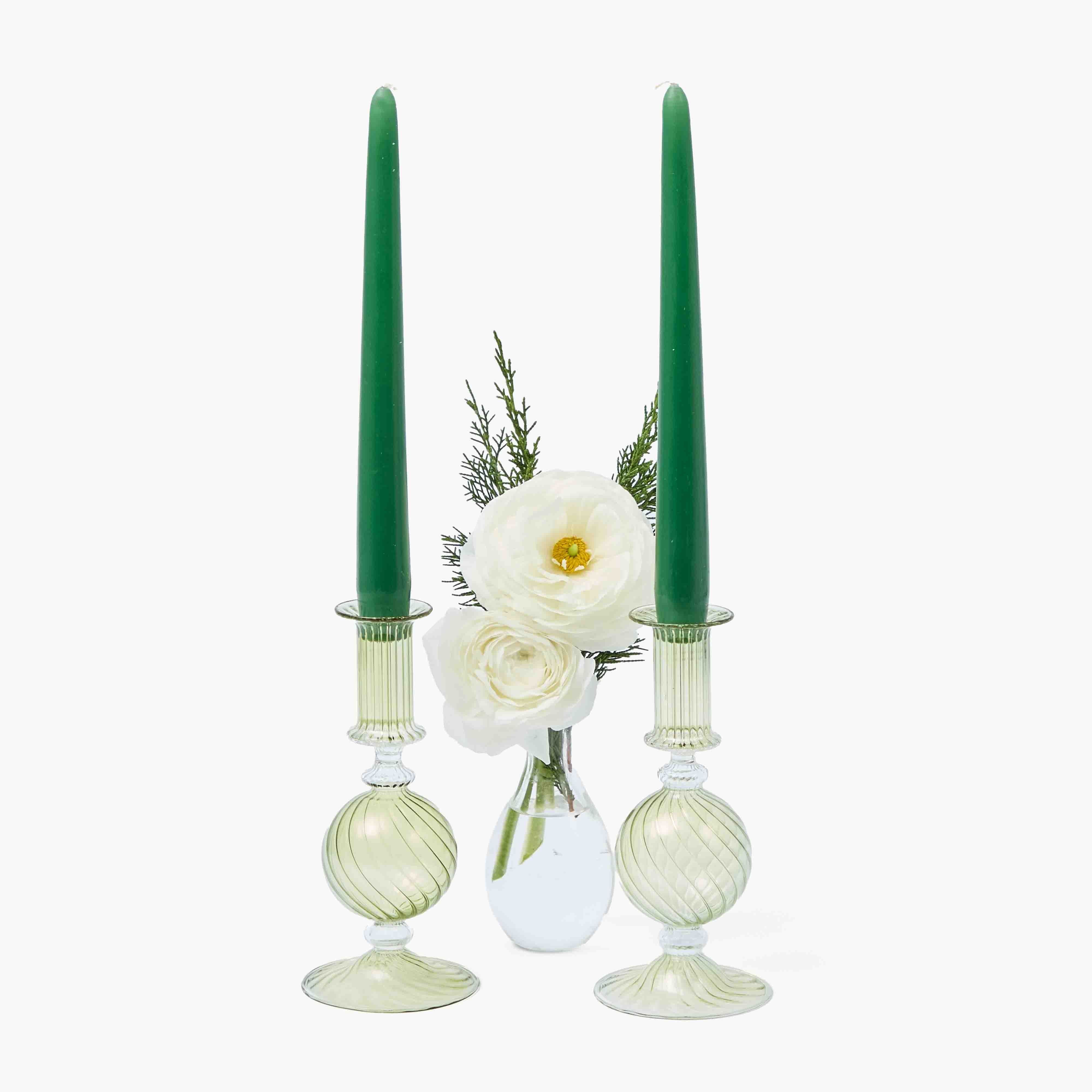 Small Camille Olive Candle Holder (Pair)
