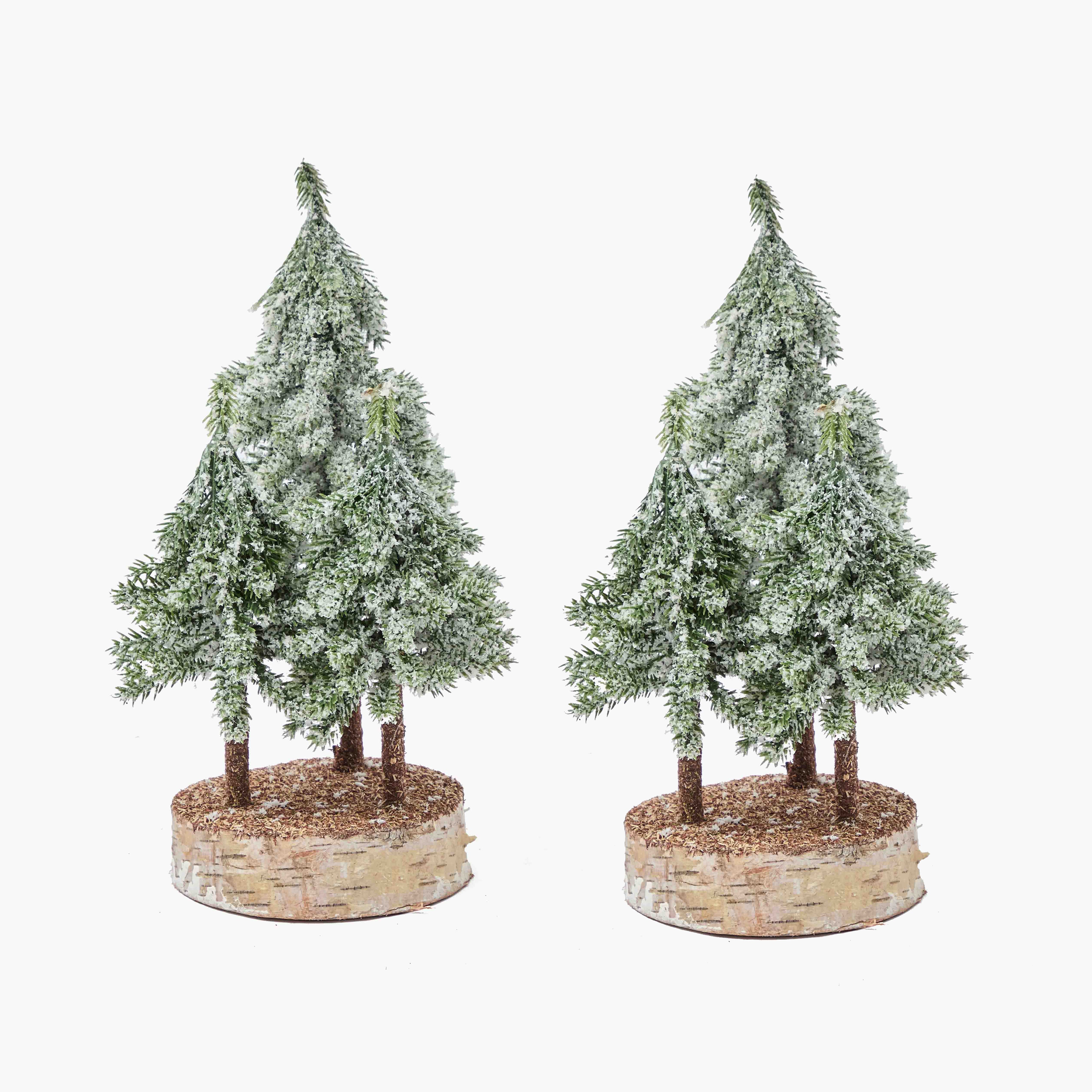 Snowy Tree Cluster (Pair)
