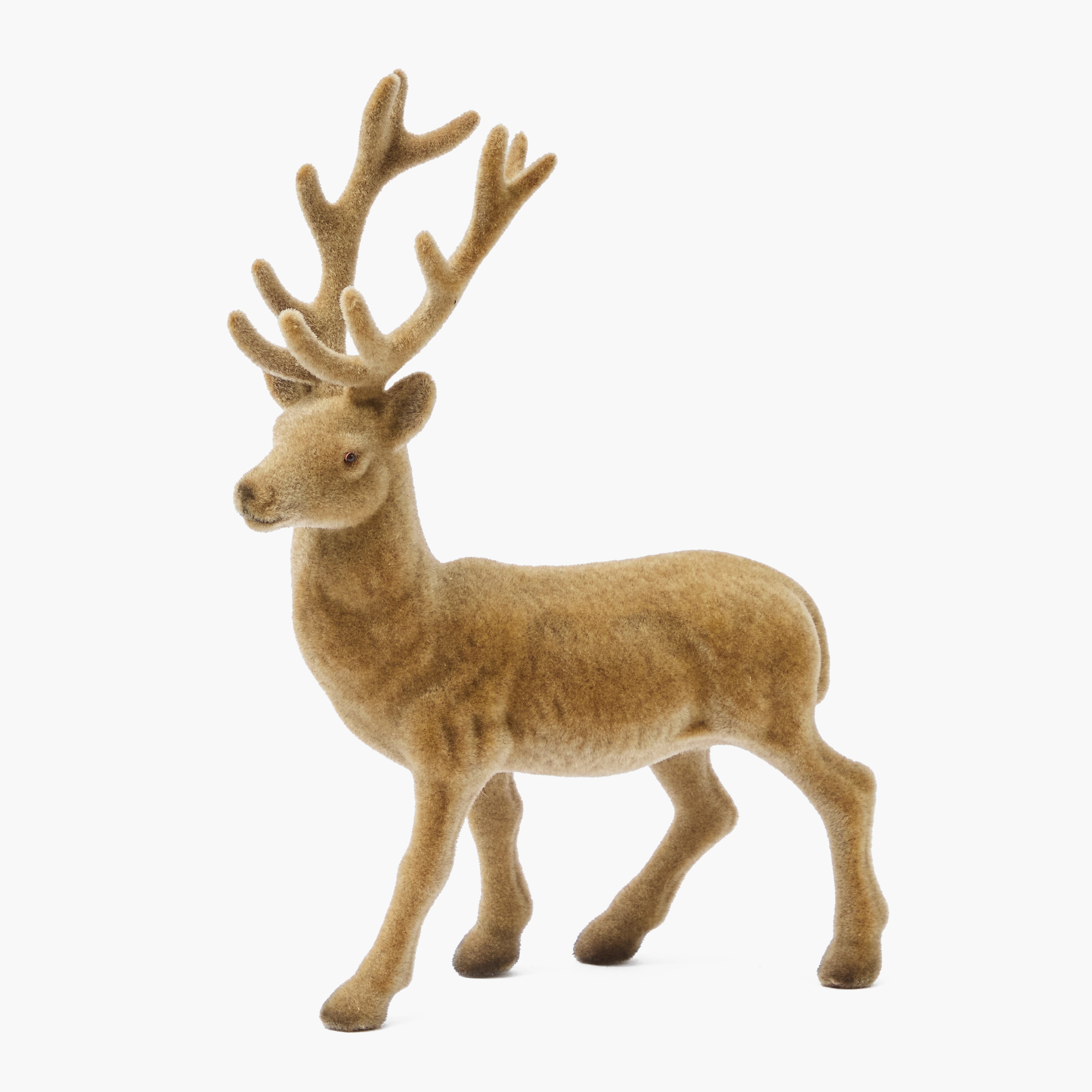 Taupe Velvet Reindeers (Pair)