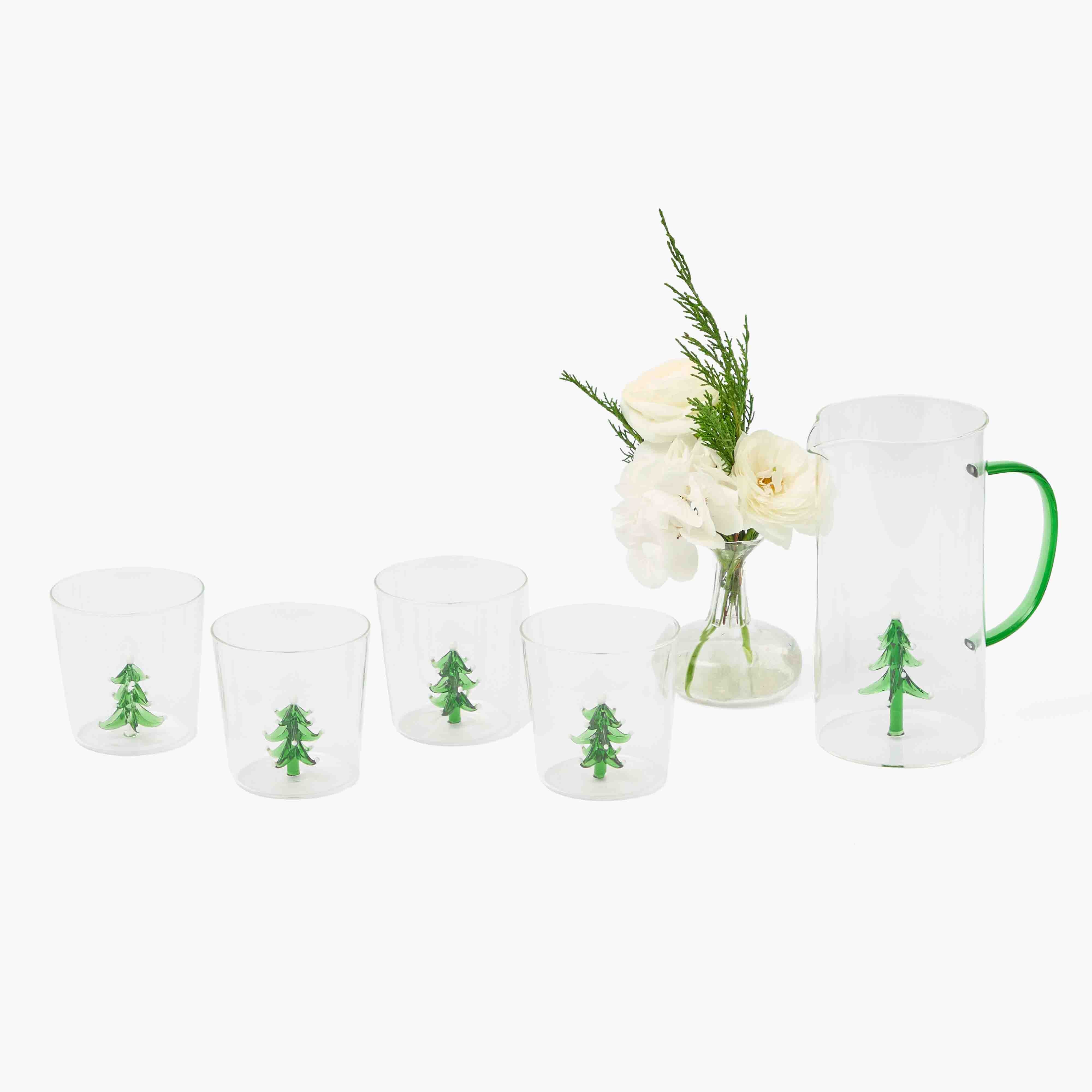 Christmas Tree Jug and Glasses (Set of 4)