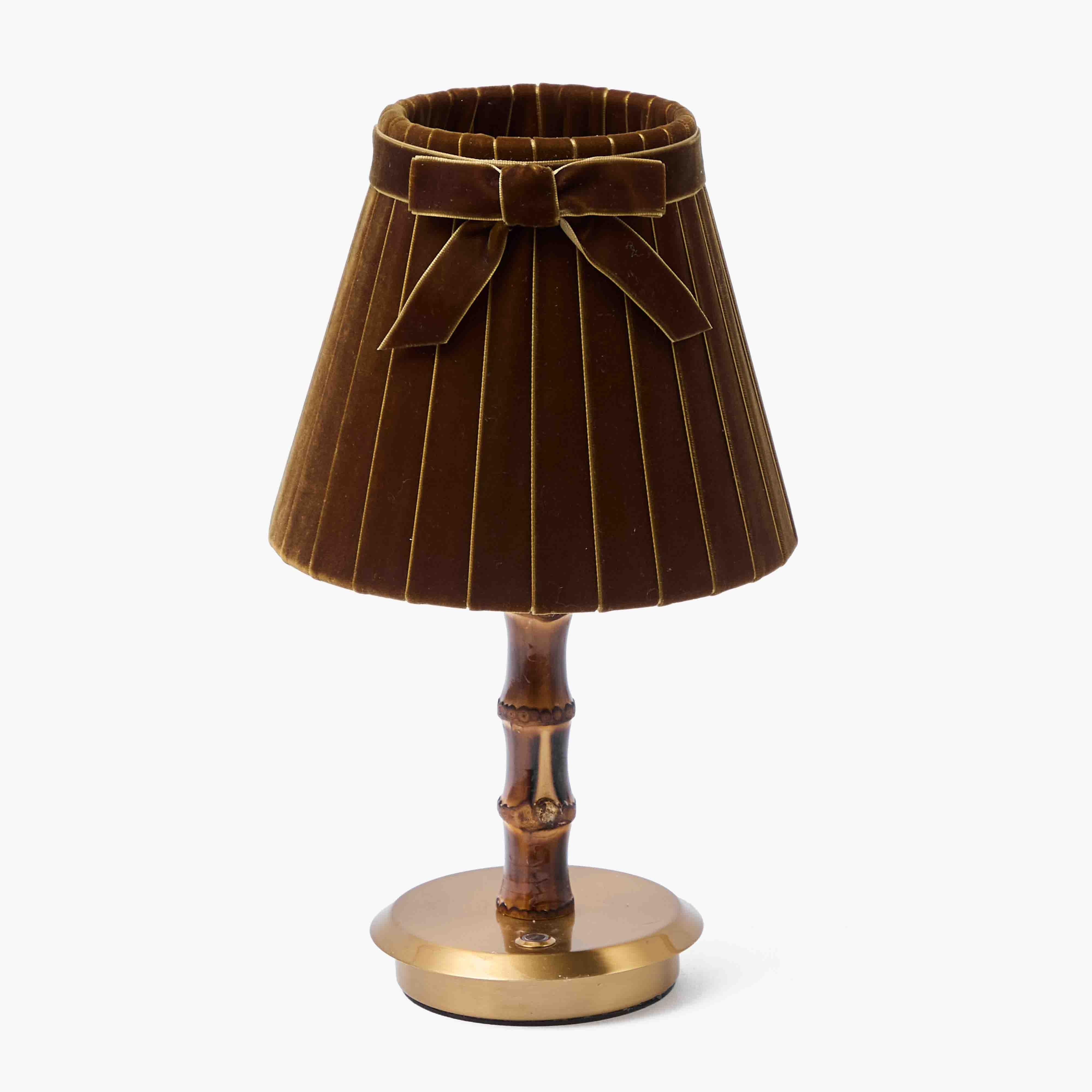 Short Burnt Bamboo Rechargeable Lamp