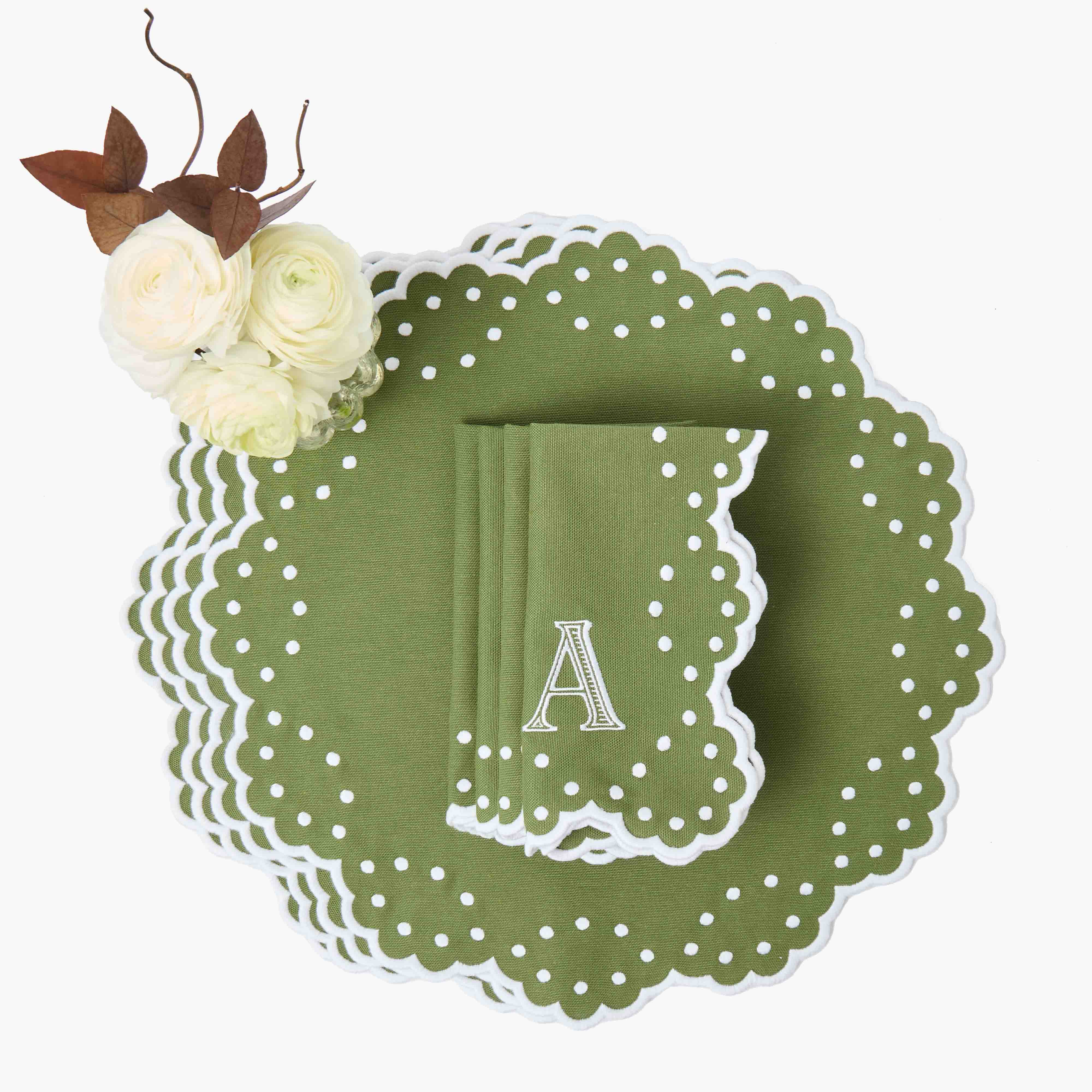 Esmerelda Green Placemats (Set of 4)