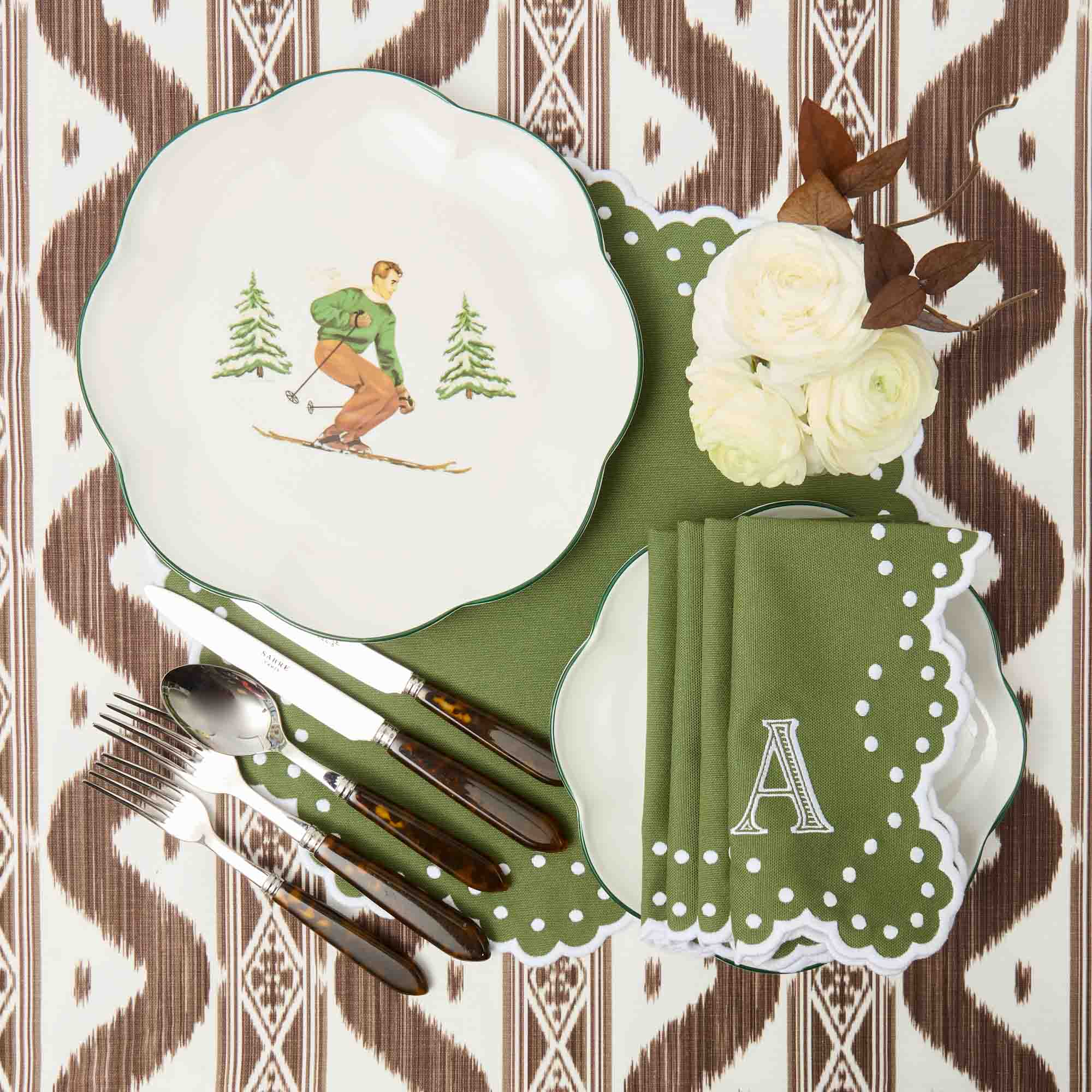 Heidi & Hans Skier Dinner & Starter Plates (Set of 8)