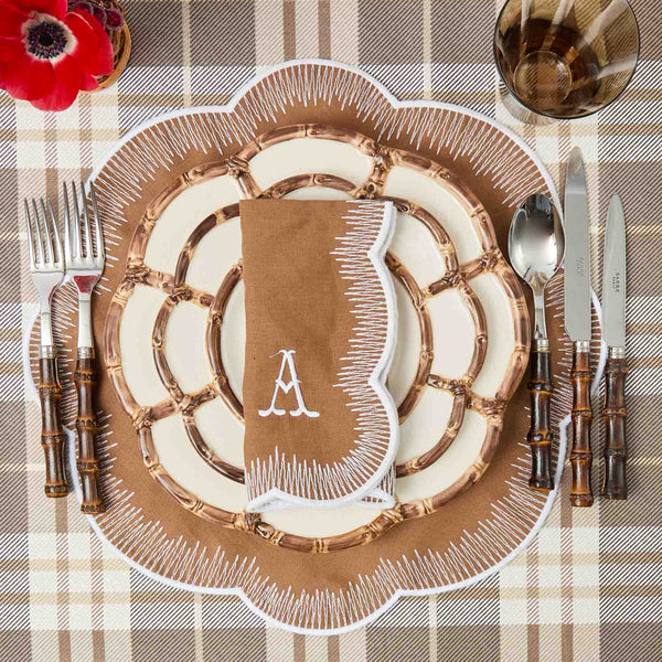Alathea Caramel Linen Placemats & Napkins (Set of 4)