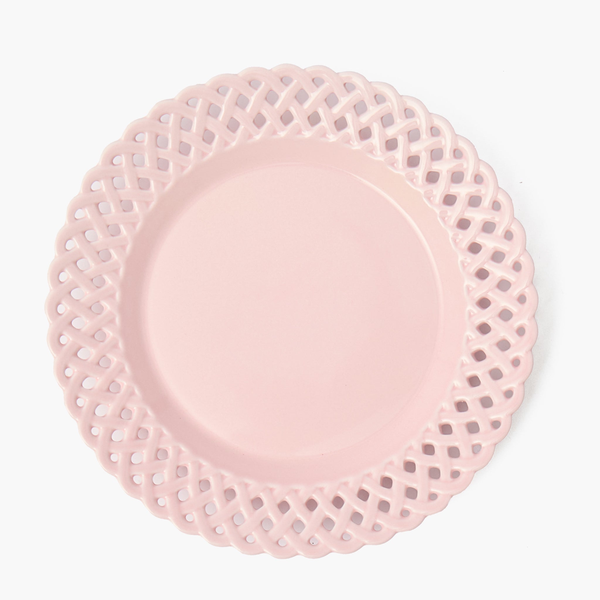 Pink Basketweave Dinner Plates (Set of 4)