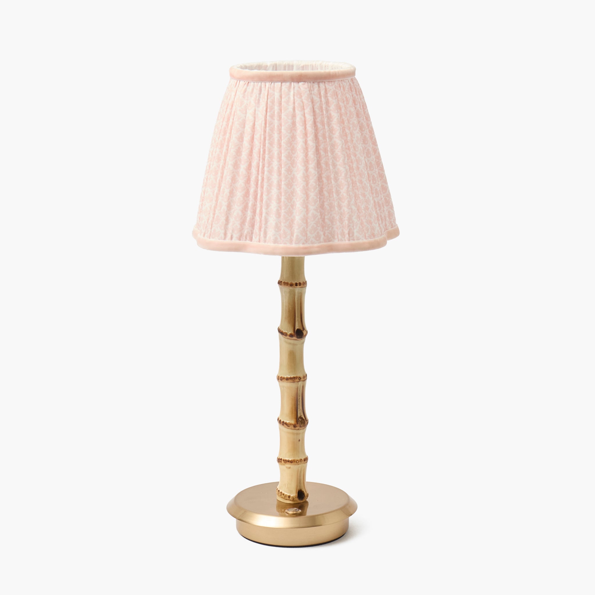 Rechargeable Bamboo Lamp with Pink Lotus Shade (18cm)