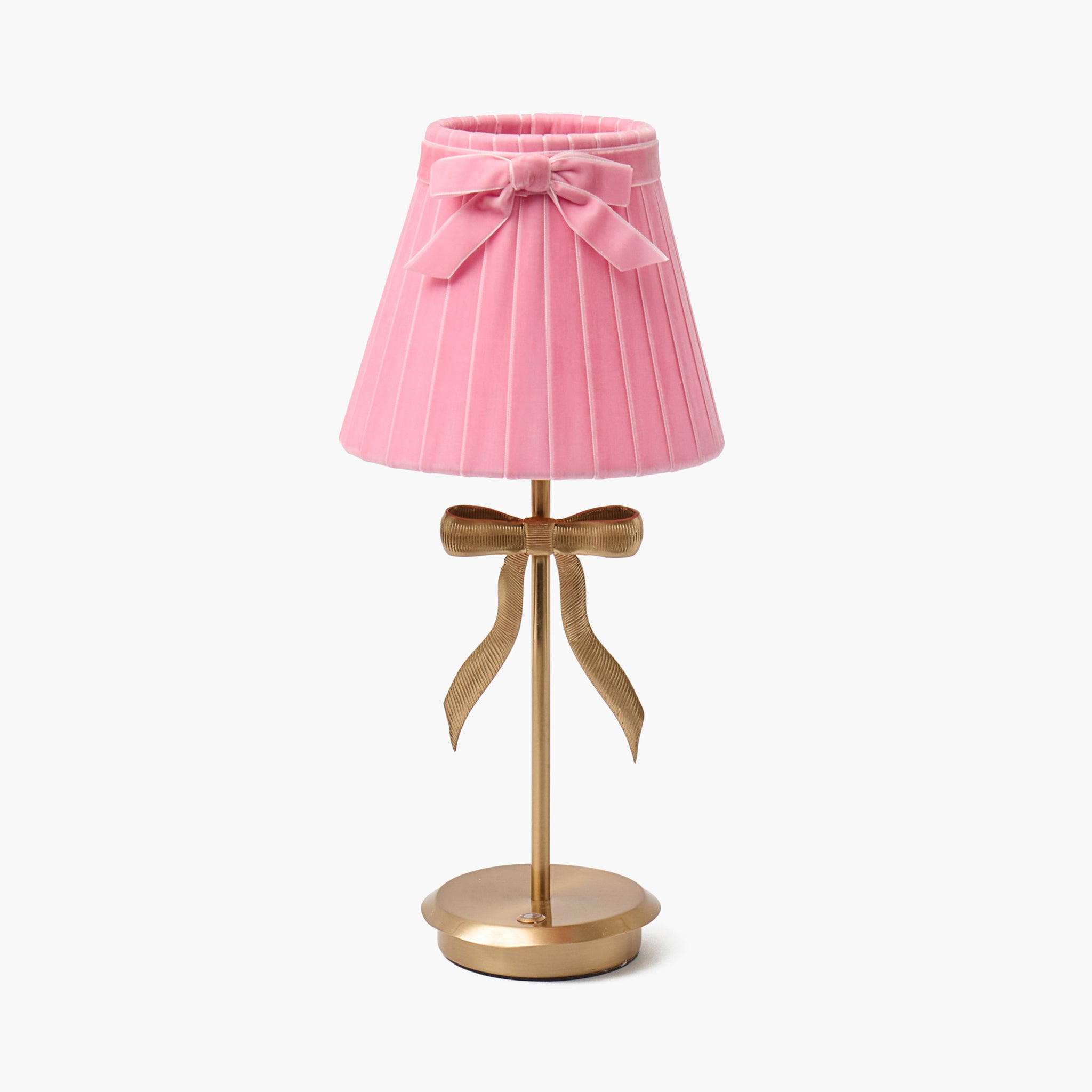 Marilyn Bow Rechargeable Lamp with Pink Velvet Bow Shade (18cm)