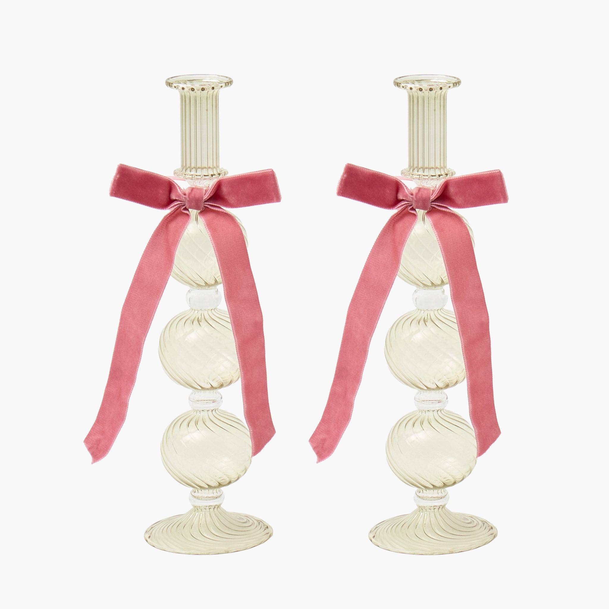 Pink Ribboned Camille Olive Candle Set
