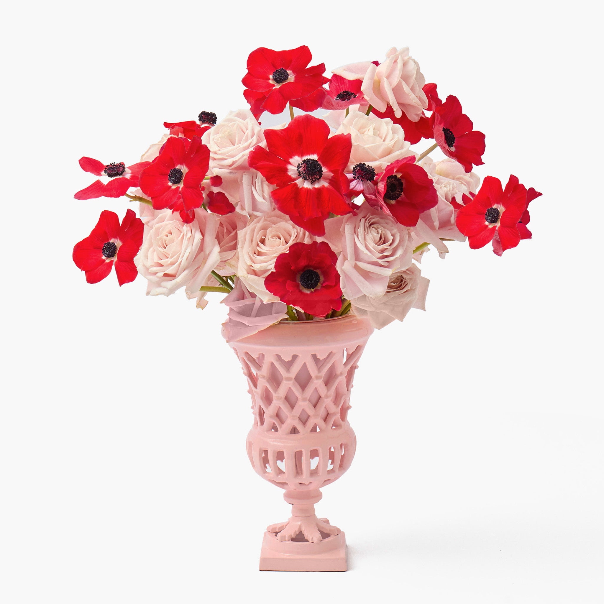Small Adelaide Pink Lattice Urn Vase