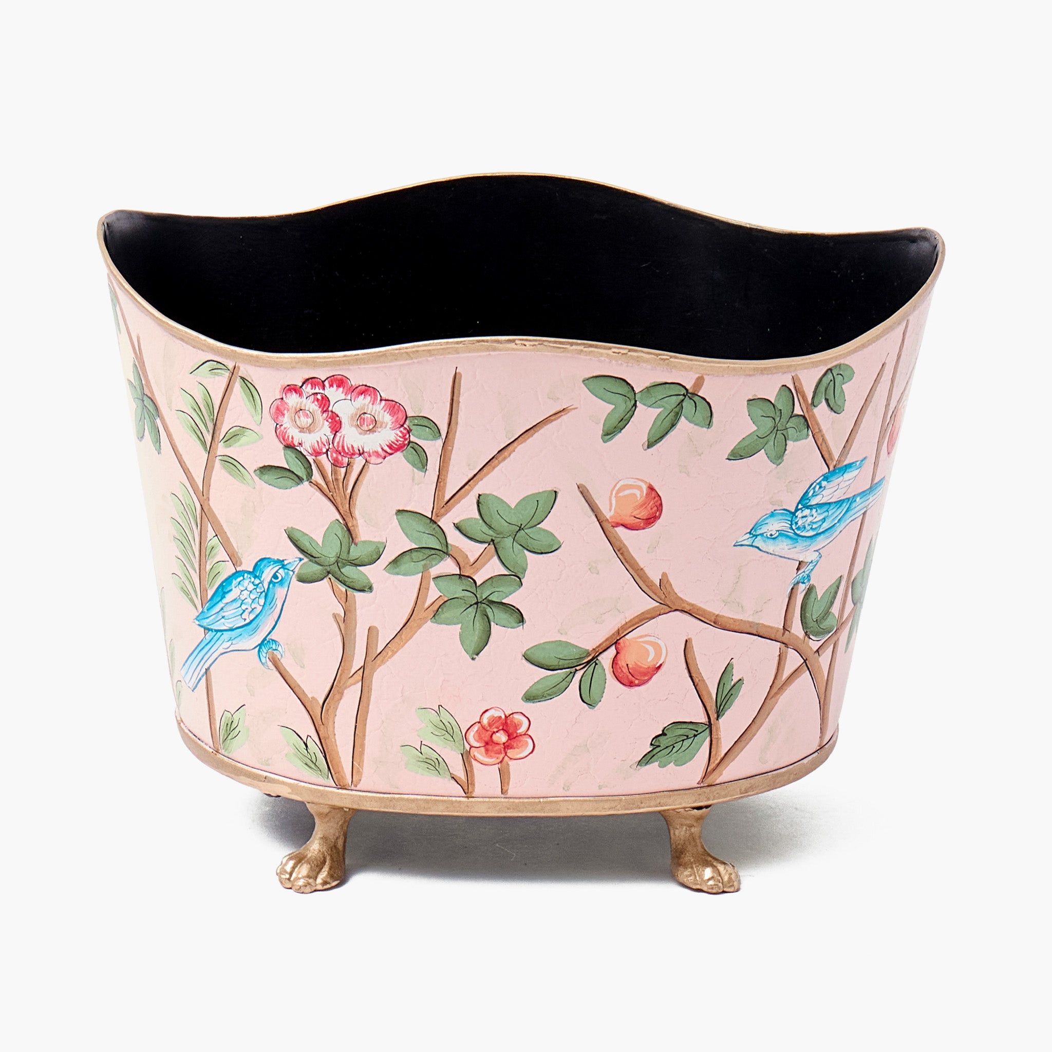 Pink Chinoiserie Tole Planter