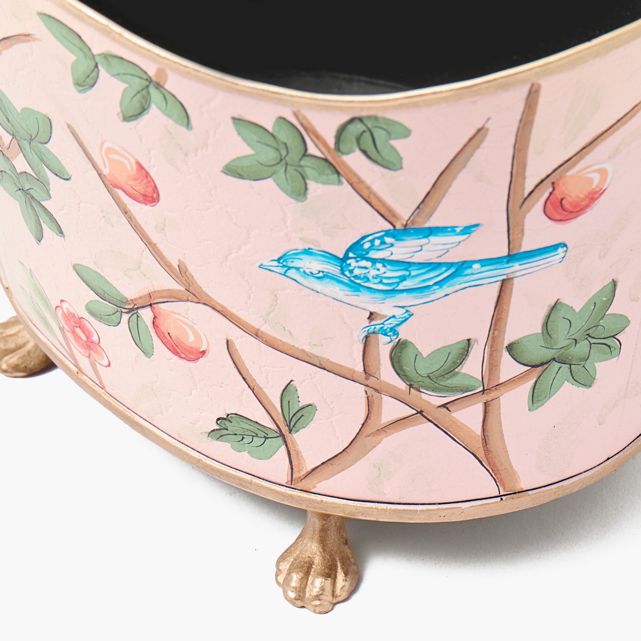 Pink Chinoiserie Tole Planter