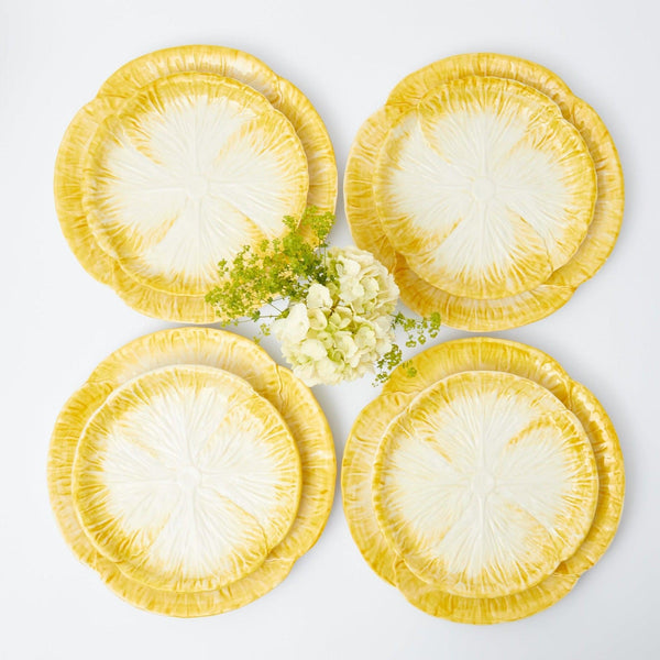 Yellow Capri Lettuce Dinner & Starter Plates (Set of 8) - Mrs. Alice