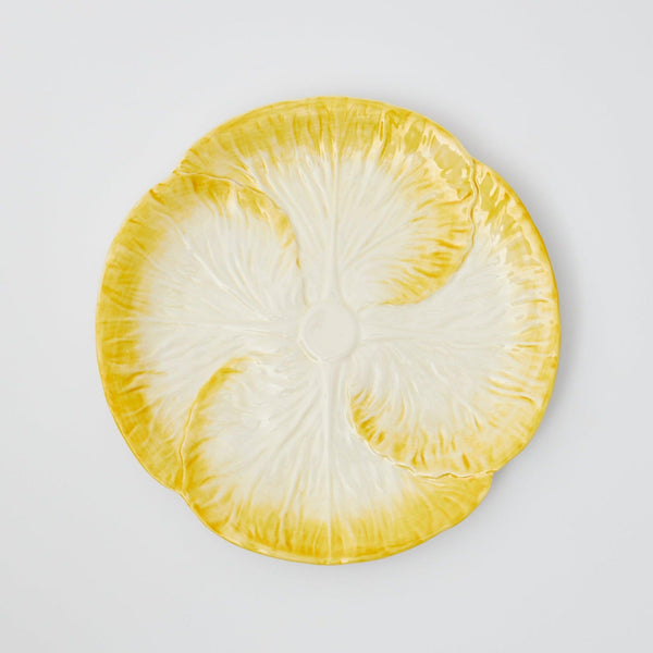 Yellow Capri Lettuce Dinner Plate - Mrs. Alice