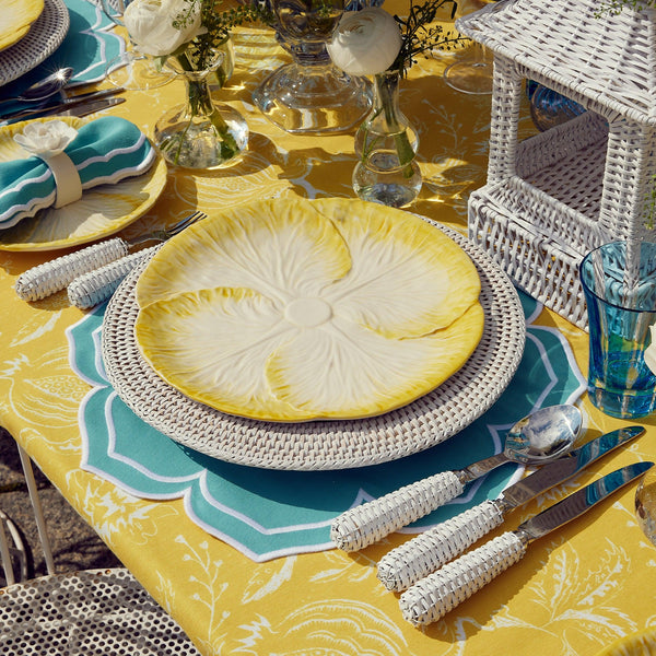Yellow Capri Lettuce Dinner Plates (Set of 4) - Mrs. Alice