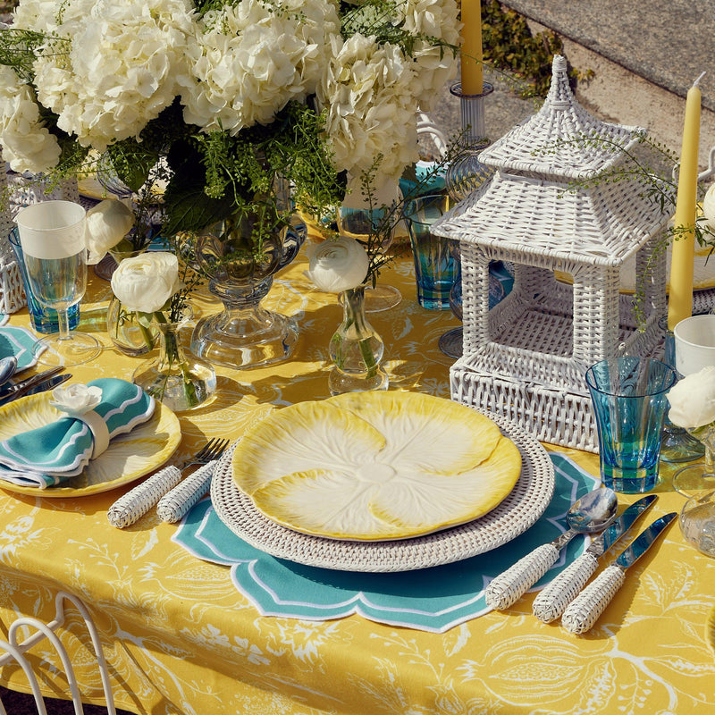 Yellow Capri Lettuce Dinner Plates (Set of 4) - Mrs. Alice