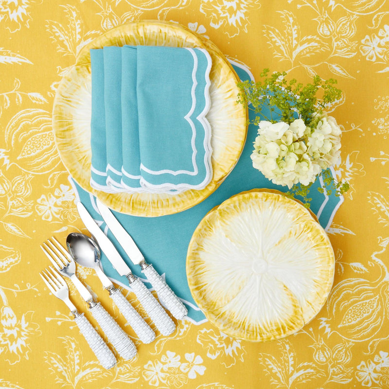 Yellow Capri Lettuce Starter Plates (Set of 4) - Mrs. Alice