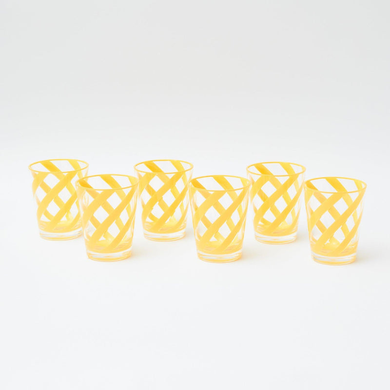Yellow Swirl Outdoor Glasses (Set of 6) - Mrs. Alice