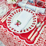 Turn your Christmas celebrations into an elegantly handcrafted affair with the White Hand Embroidered Father Christmas Napkins, a must-have for adding a touch of Christmas magic to your decorations.