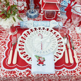 Add a touch of handcrafted style to your Christmas table with the White Hand Embroidered Father Christmas Napkins, perfect for creating a coordinated and inviting atmosphere.