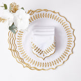 Elevate your dining experience with the White & Gold Laurel Placemats - a set of four that adds a touch of classic beauty and sophistication to your table decor, perfect for creating a memorable atmosphere.